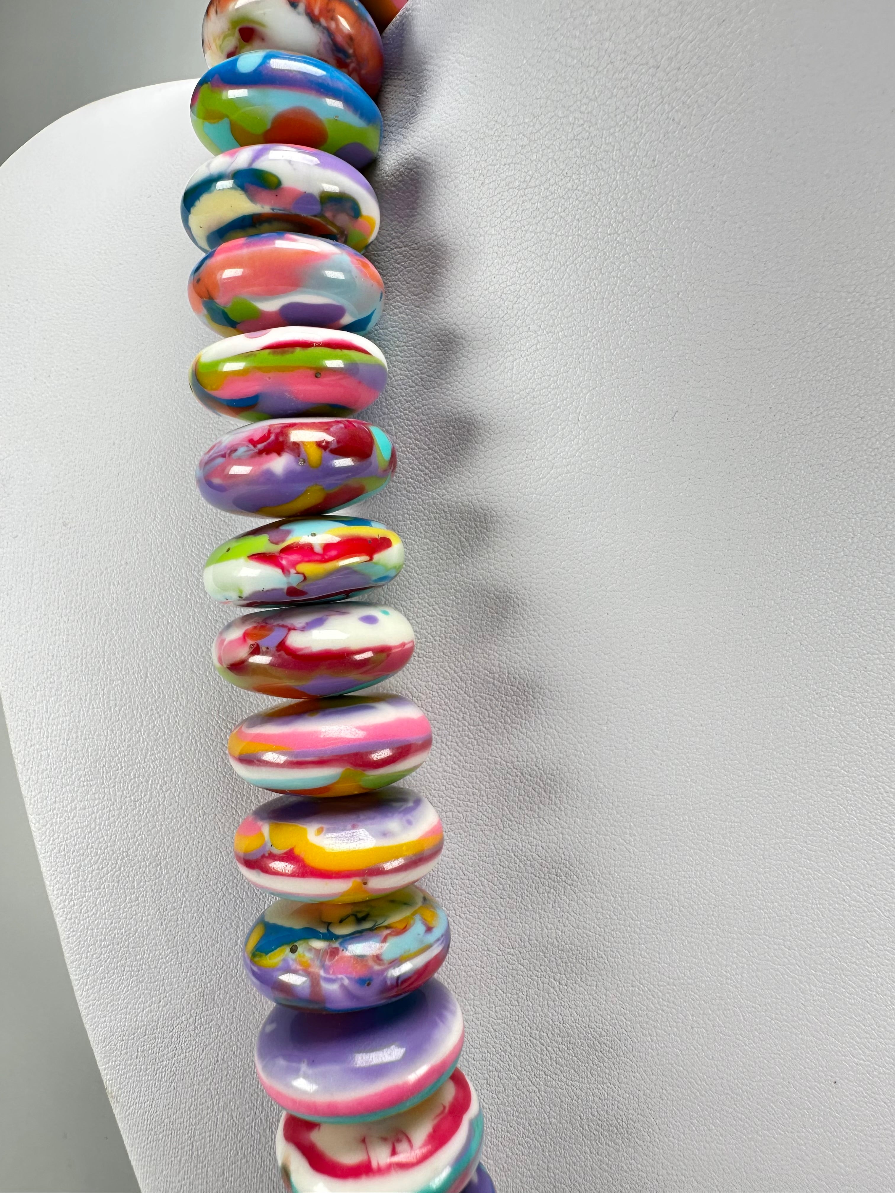 Jackie Brazil "Ana" Kandinsky Resin Wheels 70cm Necklace ( N0044 )