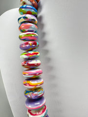 Jackie Brazil "Ana" Kandinsky Resin Wheels 70cm Necklace ( N0044 )
