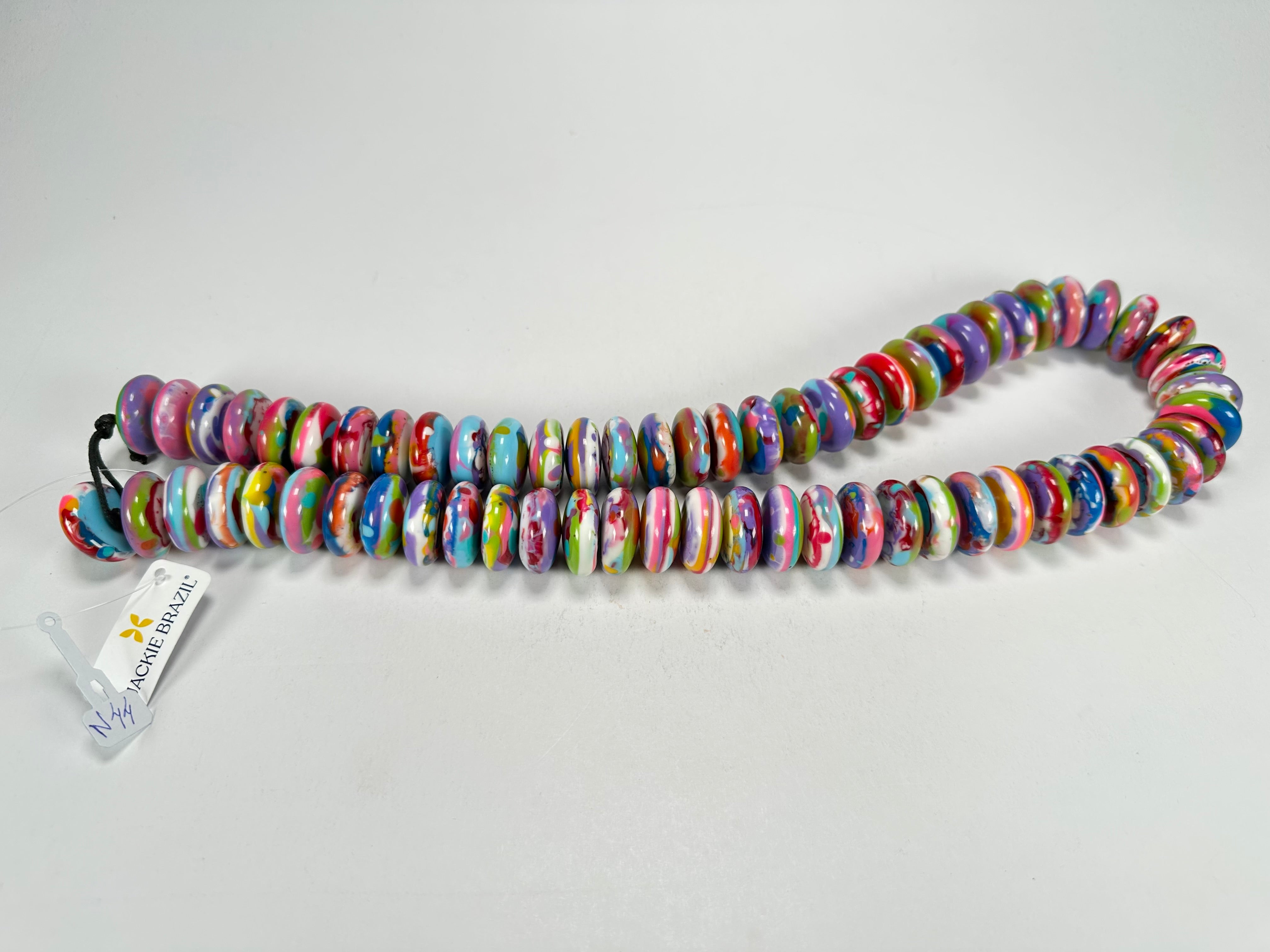Jackie Brazil "Ana" Kandinsky Resin Wheels 70cm Necklace ( N0044 )