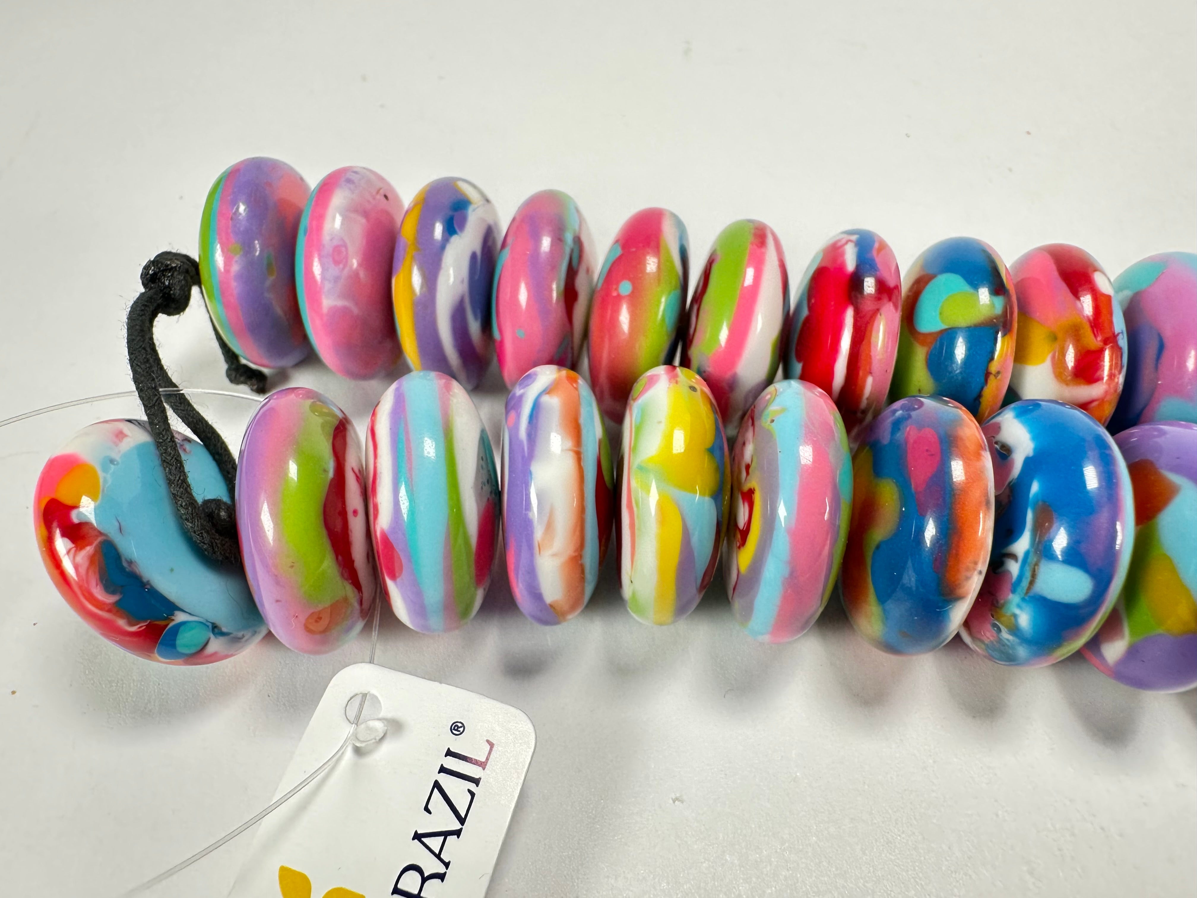Jackie Brazil "Ana" Kandinsky Resin Wheels 70cm Necklace ( N0044 )