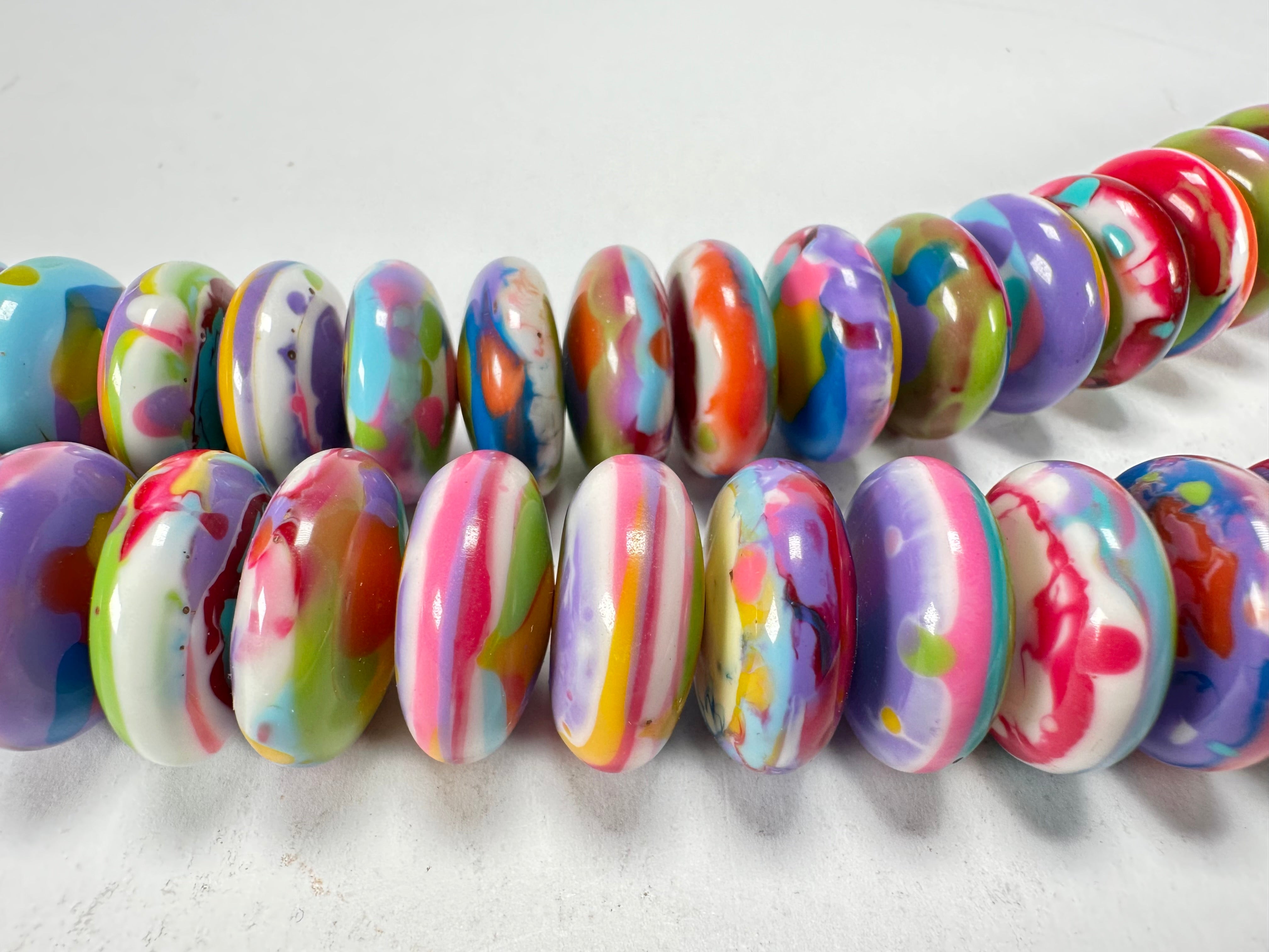 Jackie Brazil "Ana" Kandinsky Resin Wheels 70cm Necklace ( N0044 )