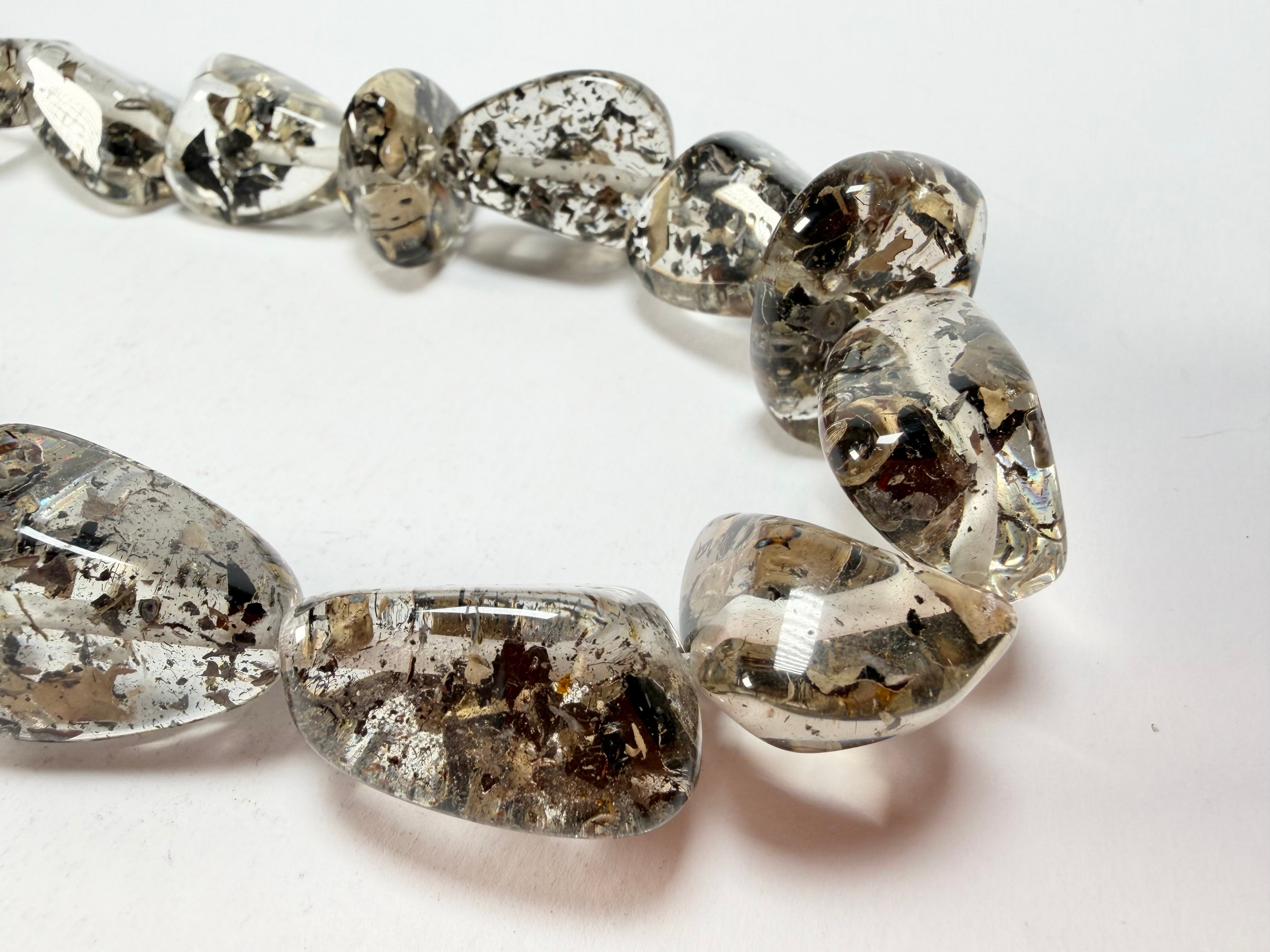 Jackie Brazil "Diamonds" Seaweed Flintstone Bone 55cm Necklace ( N0061 )