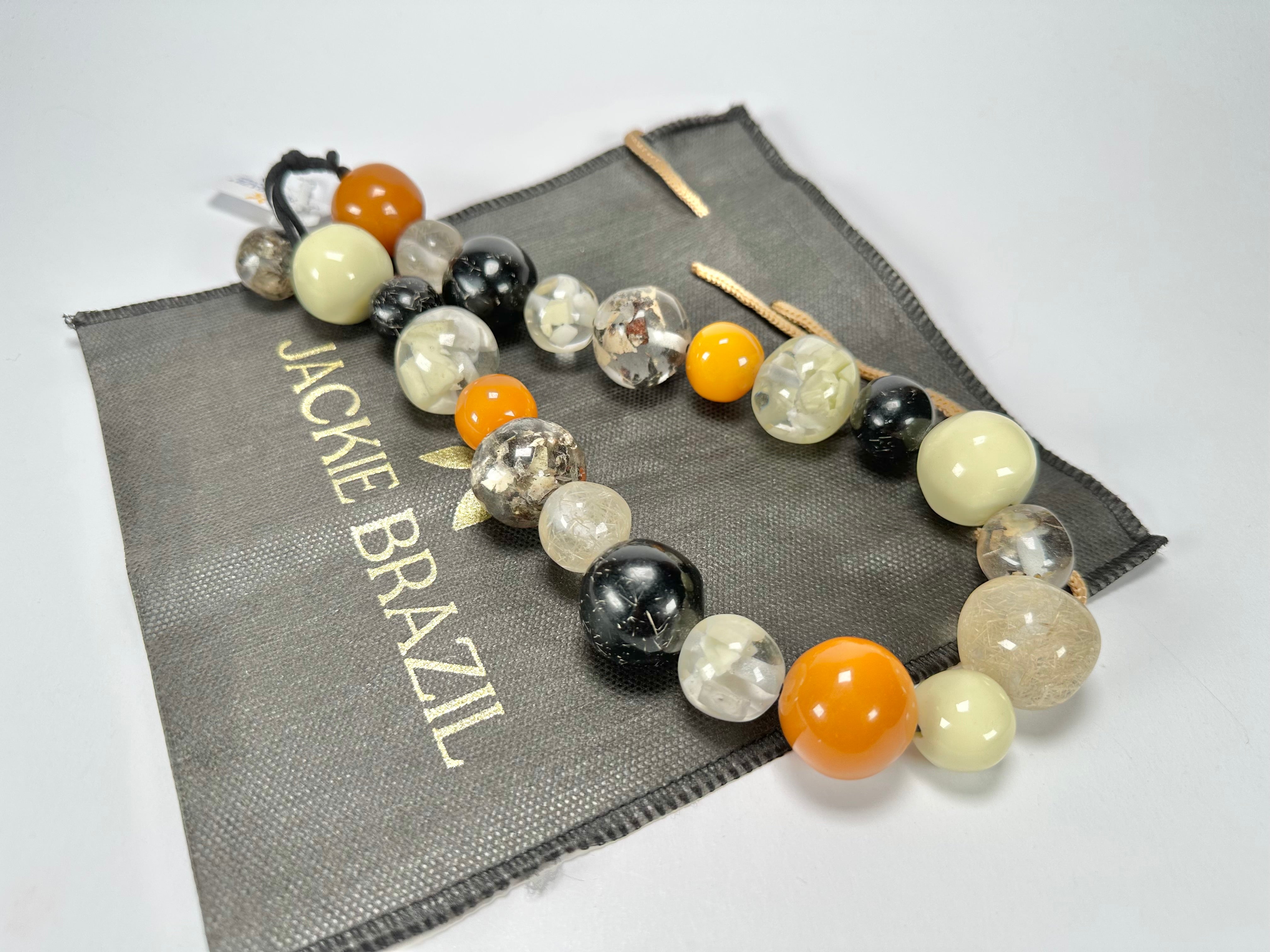Jackie Brazil "Large Spheres" Seasons Mix Short Abstract Necklace 50cm ( N2692 )