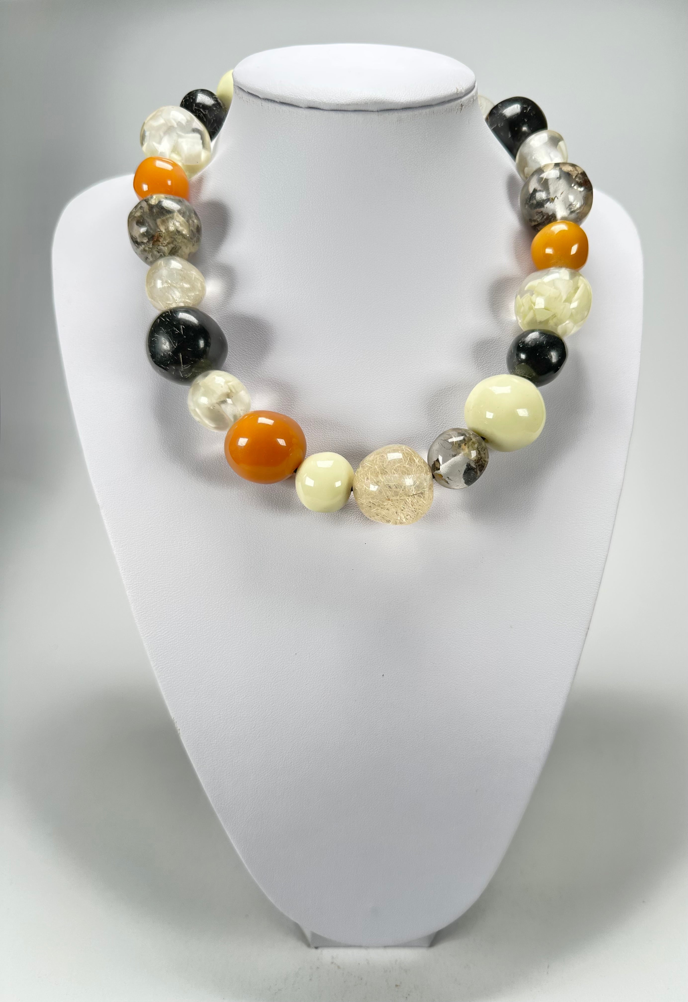 Jackie Brazil "Large Spheres" Seasons Mix Short Abstract Necklace 50cm ( N2692 )