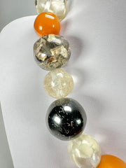 Jackie Brazil "Large Spheres" Seasons Mix Short Abstract Necklace 50cm ( N2692 )