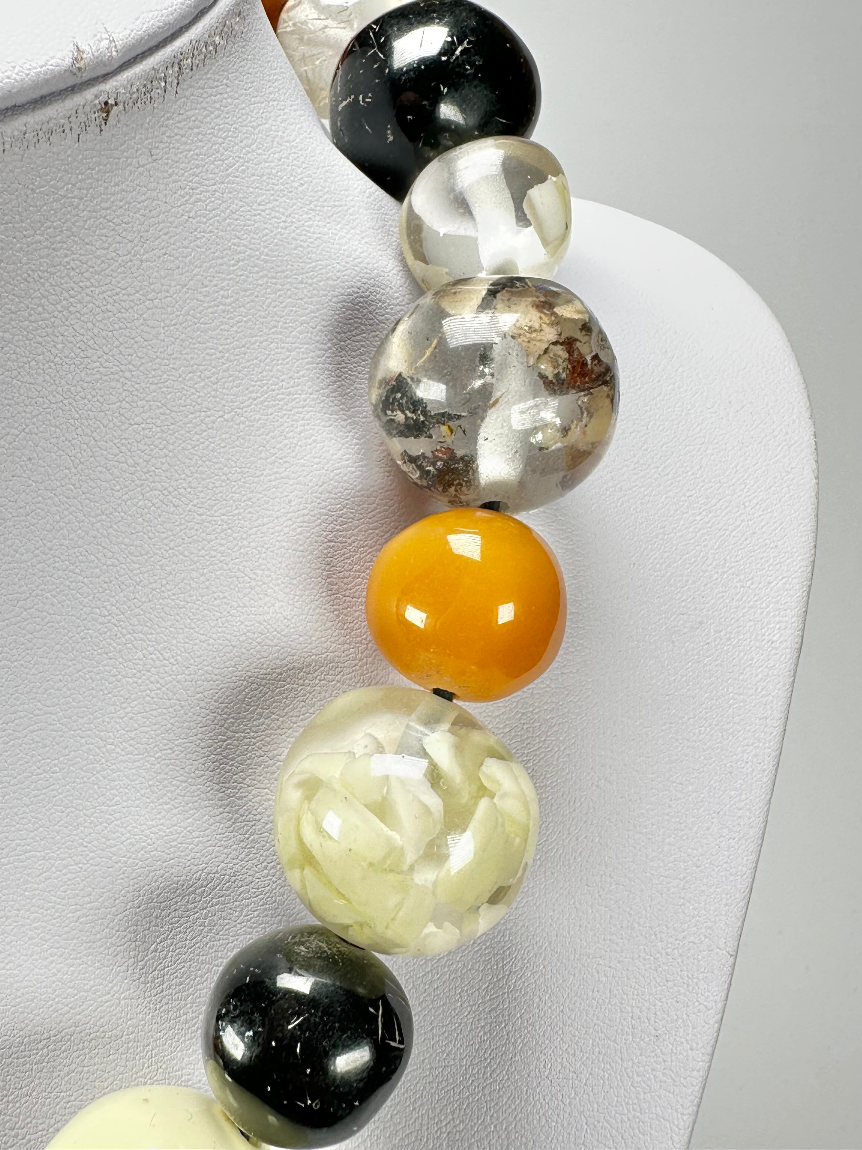 Jackie Brazil "Large Spheres" Seasons Mix Short Abstract Necklace 50cm ( N2692 )