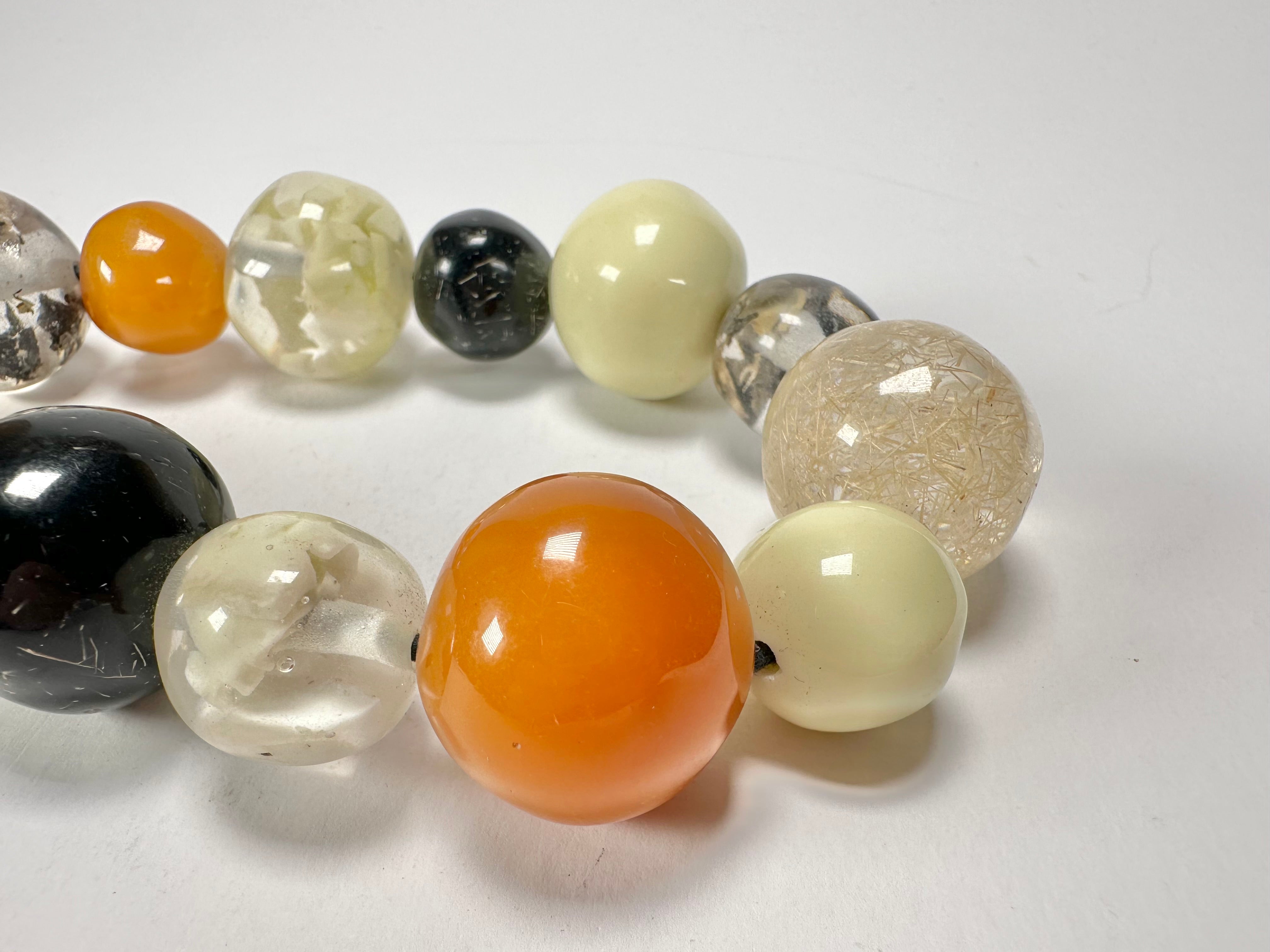 Jackie Brazil "Large Spheres" Seasons Mix Short Abstract Necklace 50cm ( N2692 )