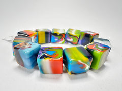 Jackie Brazil "Kandinsky" Liquorice Small Cubes Bracelet ( B0224 )