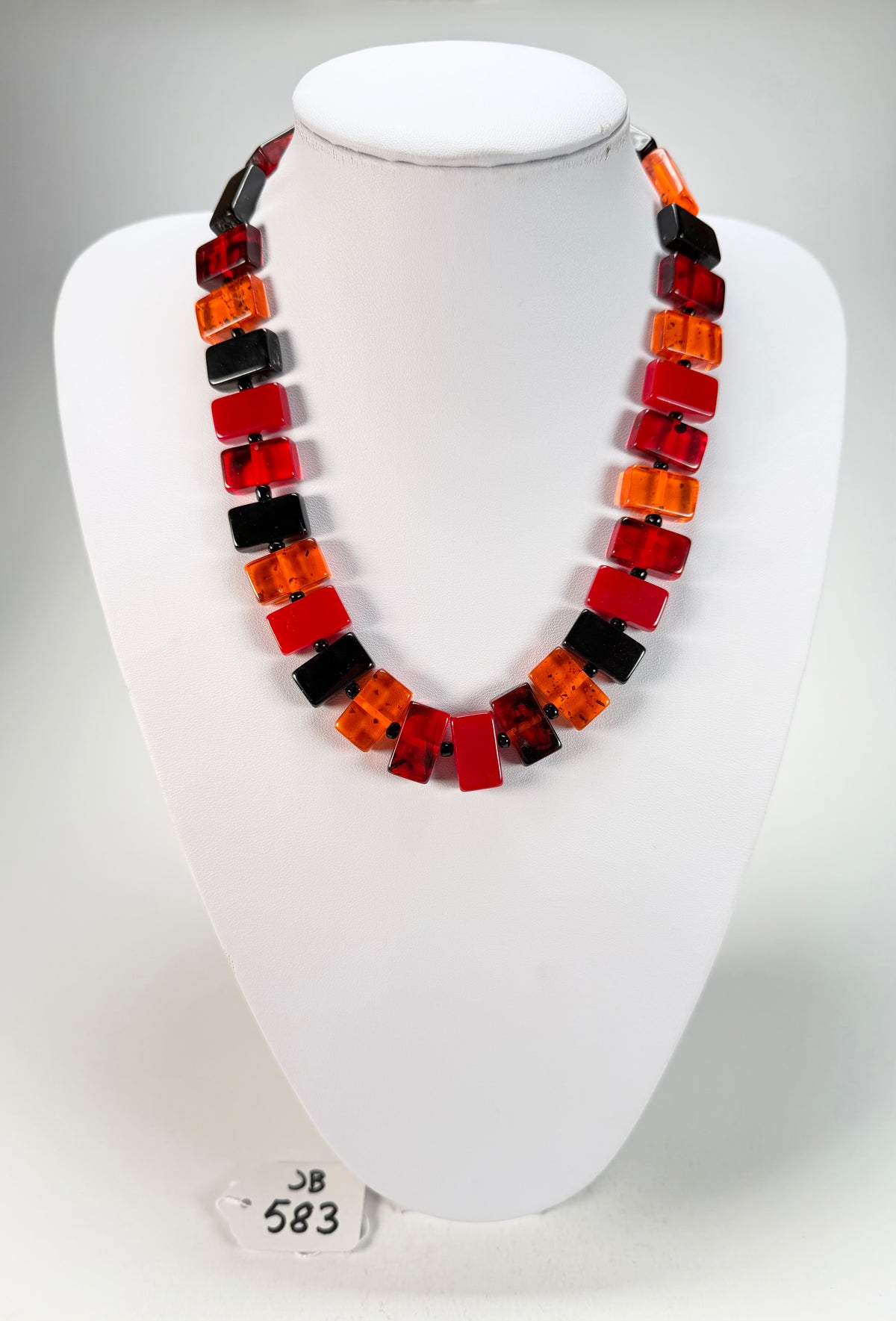 Jackie Brazil "Romeo" Passion Mix Linked Rectangle Beads Necklace ( N0034 )