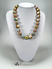 Jackie Brazil "Cat Eyes" Mix Colours Liquorice Balls Resin Necklace 50cm ( N0894 )