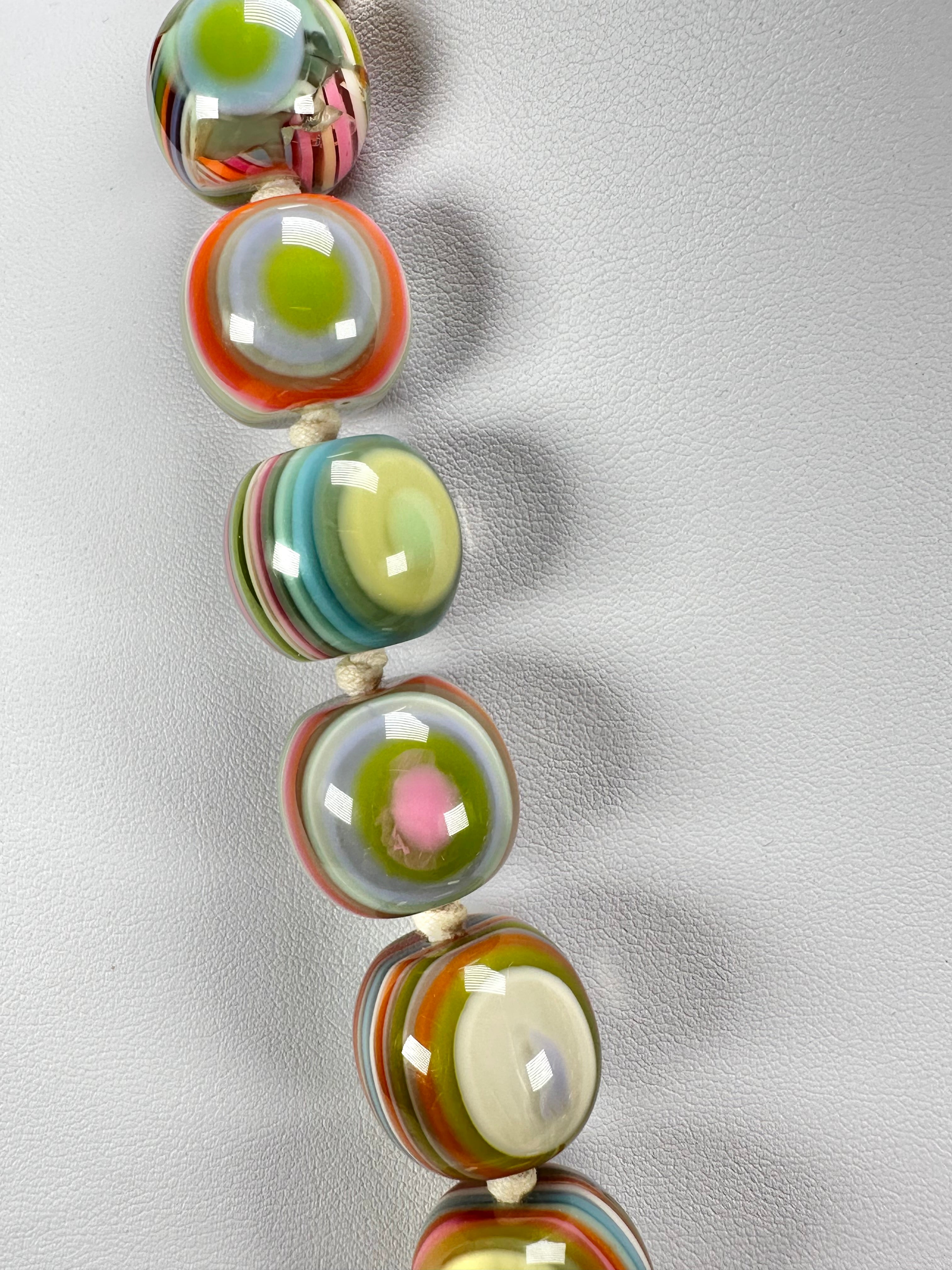 Jackie Brazil "Cat Eyes" Mix Colours Liquorice Balls Resin Necklace 50cm ( N0894 )