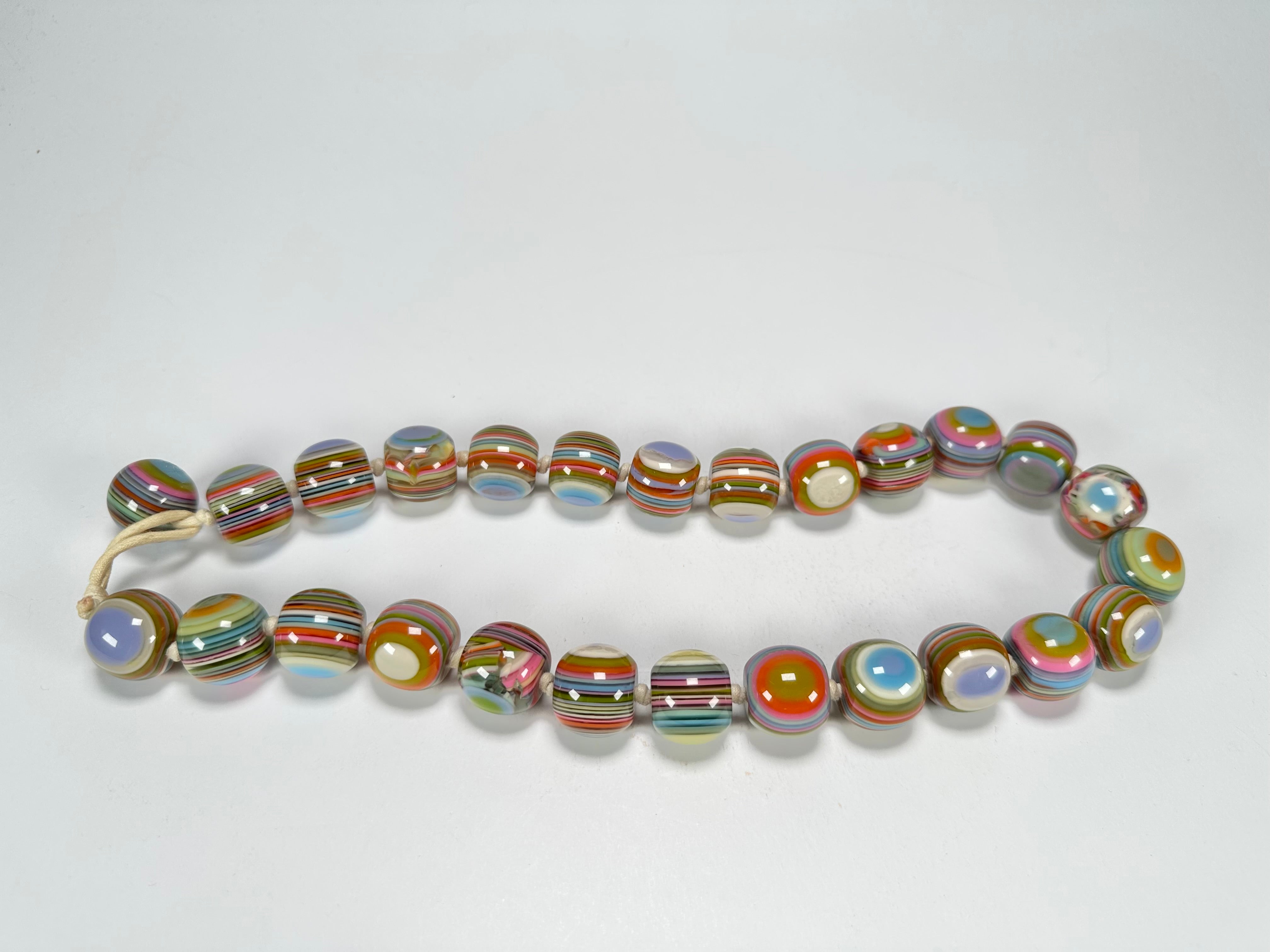 Jackie Brazil "Cat Eyes" Mix Colours Liquorice Balls Resin Necklace 50cm ( N0894 )