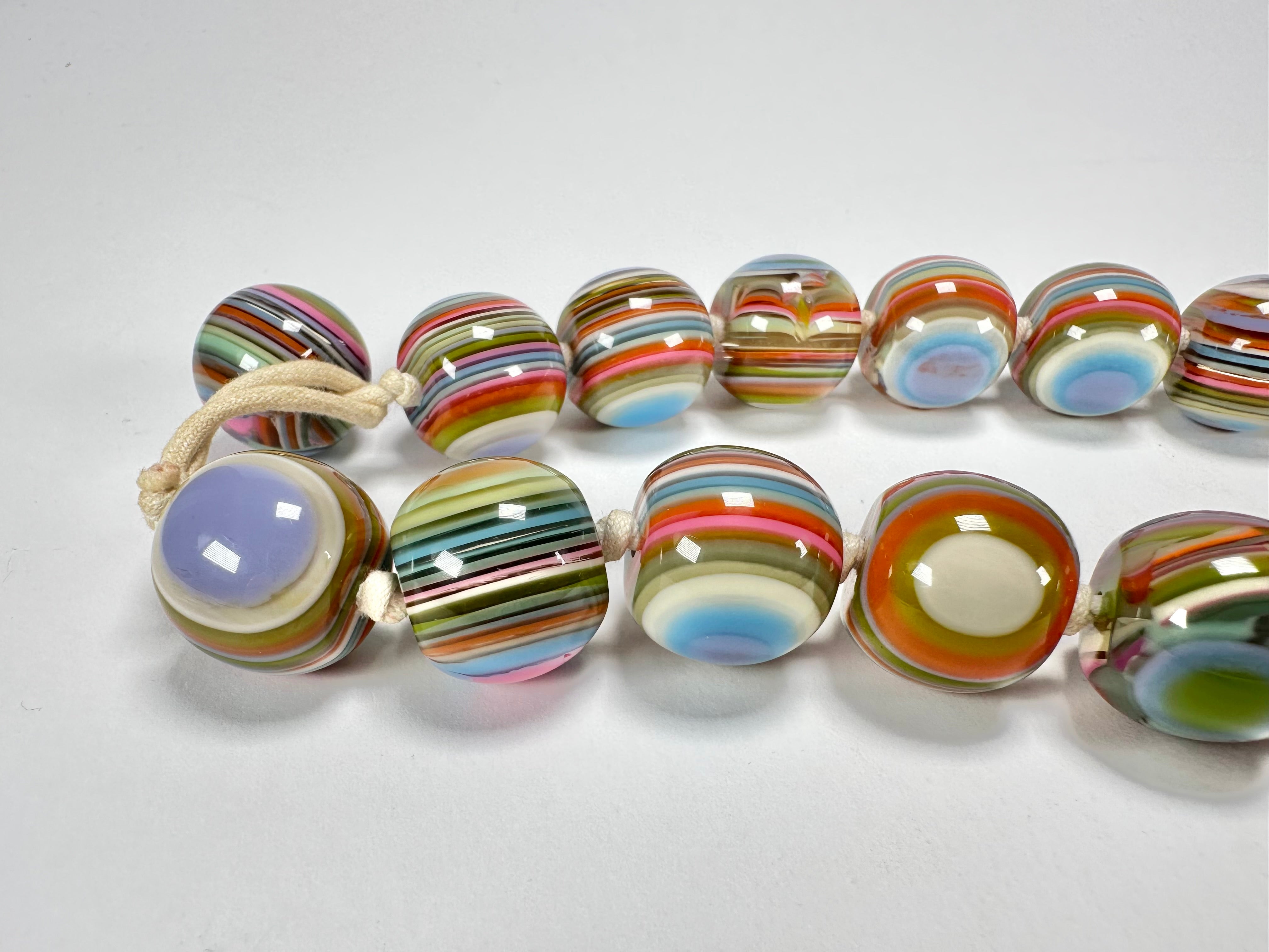 Jackie Brazil "Cat Eyes" Mix Colours Liquorice Balls Resin Necklace 50cm ( N0894 )