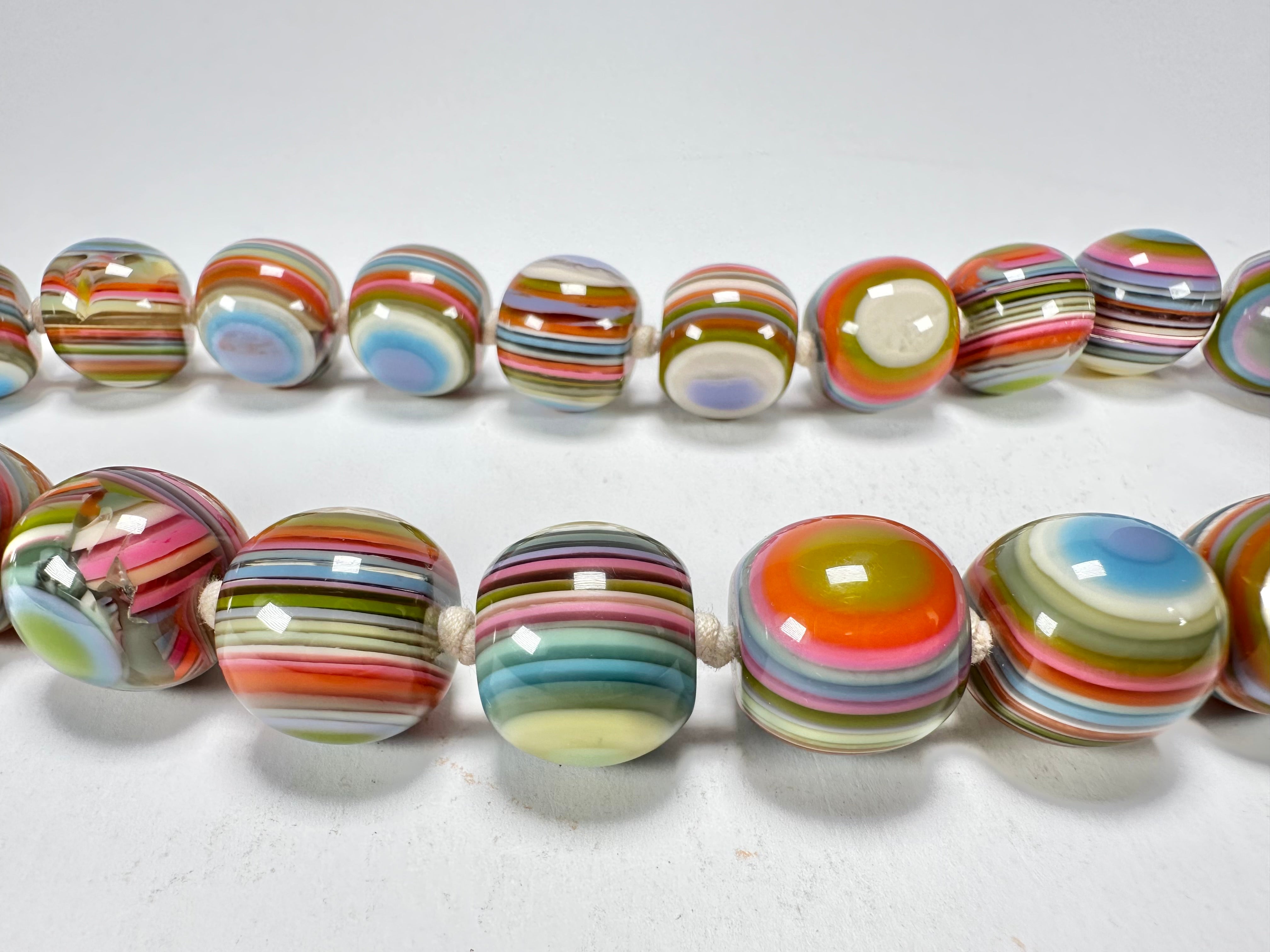 Jackie Brazil "Cat Eyes" Mix Colours Liquorice Balls Resin Necklace 50cm ( N0894 )