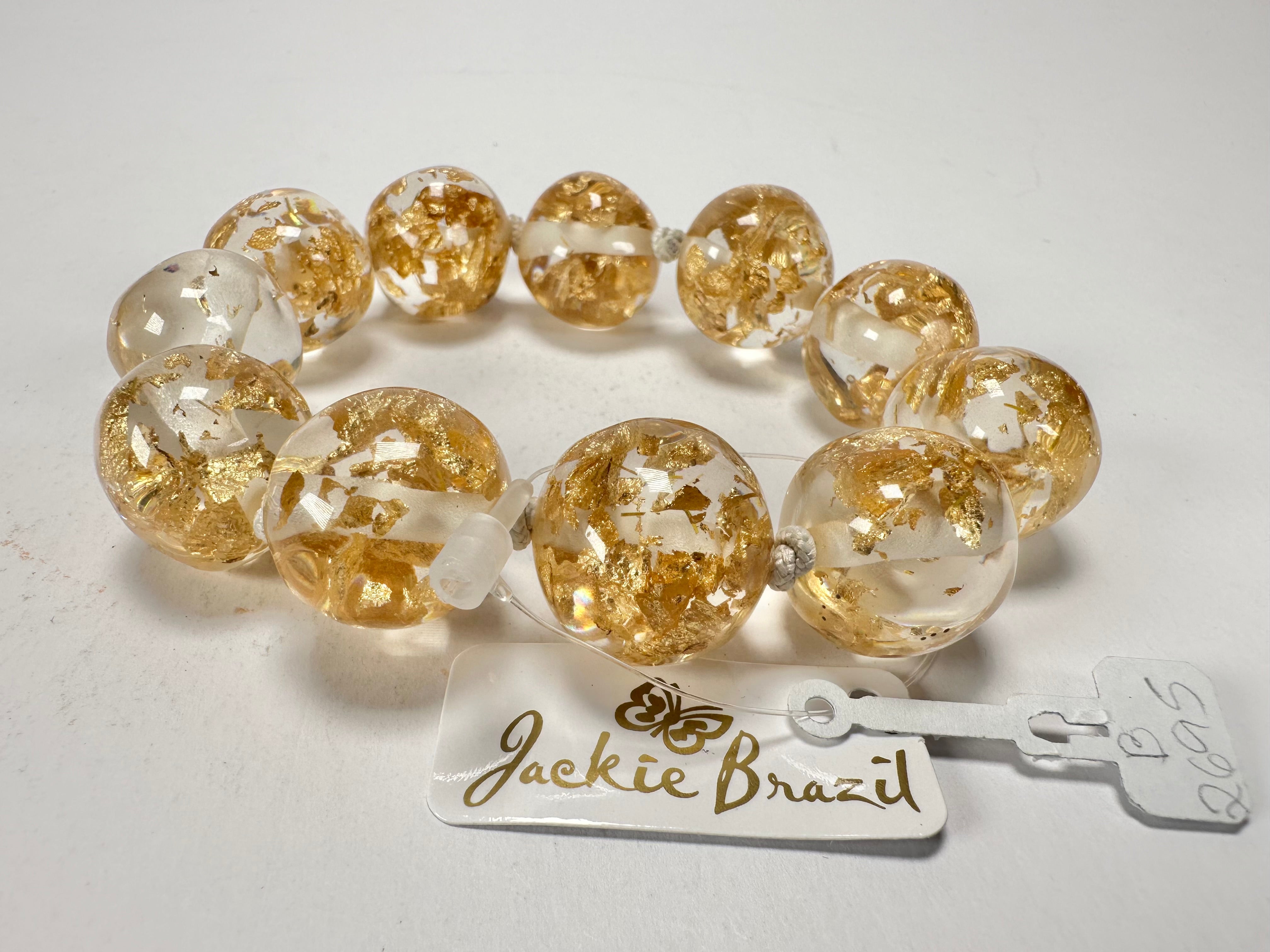 Jackie Brazil "Lola" Medium Spheres Gold Flakes Bracelet ( B2695 )