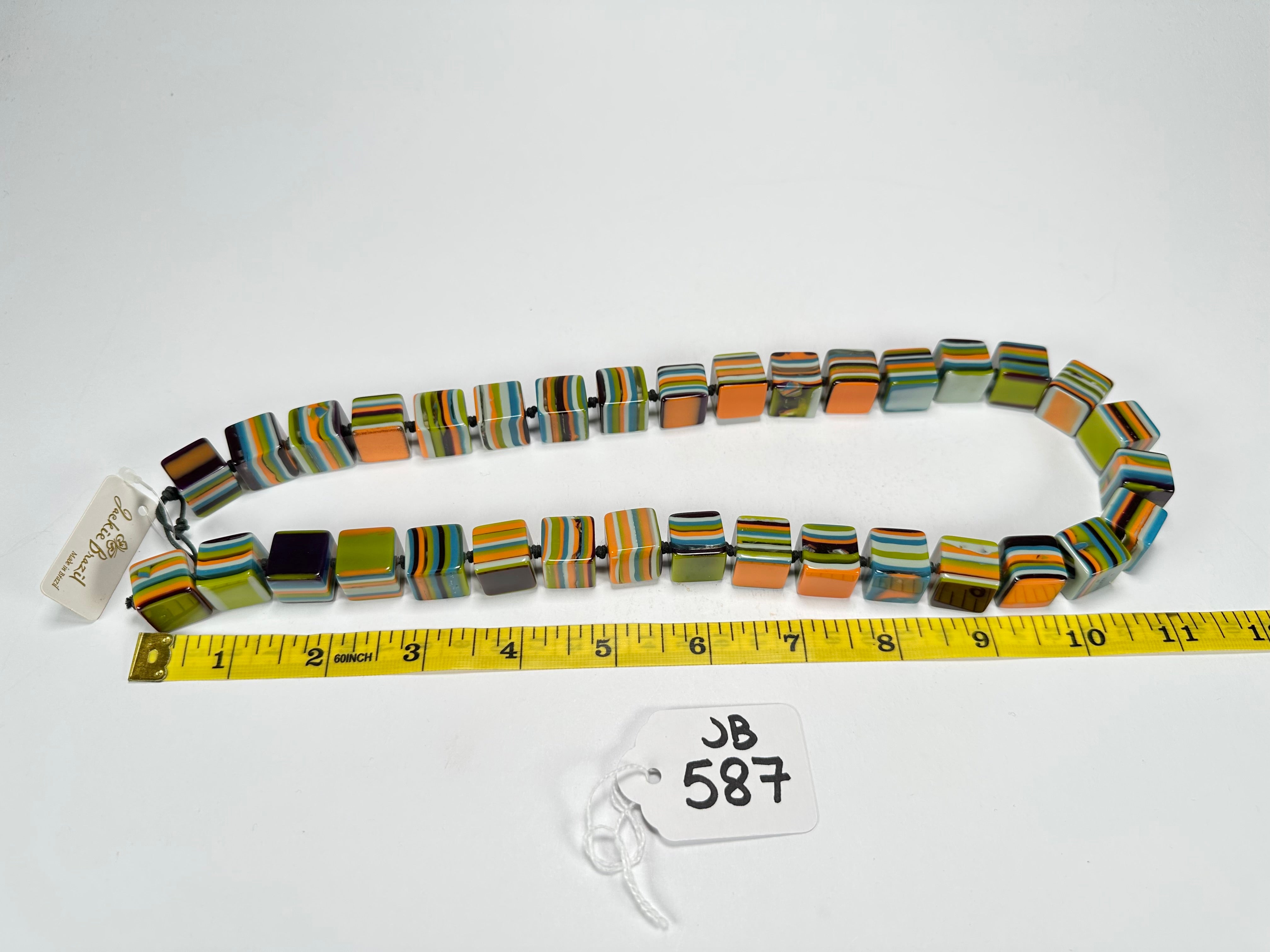 Jackie Brazil "POP" Liquorice Winter Mix Small Cubes 65cm Necklace ( N0046 )