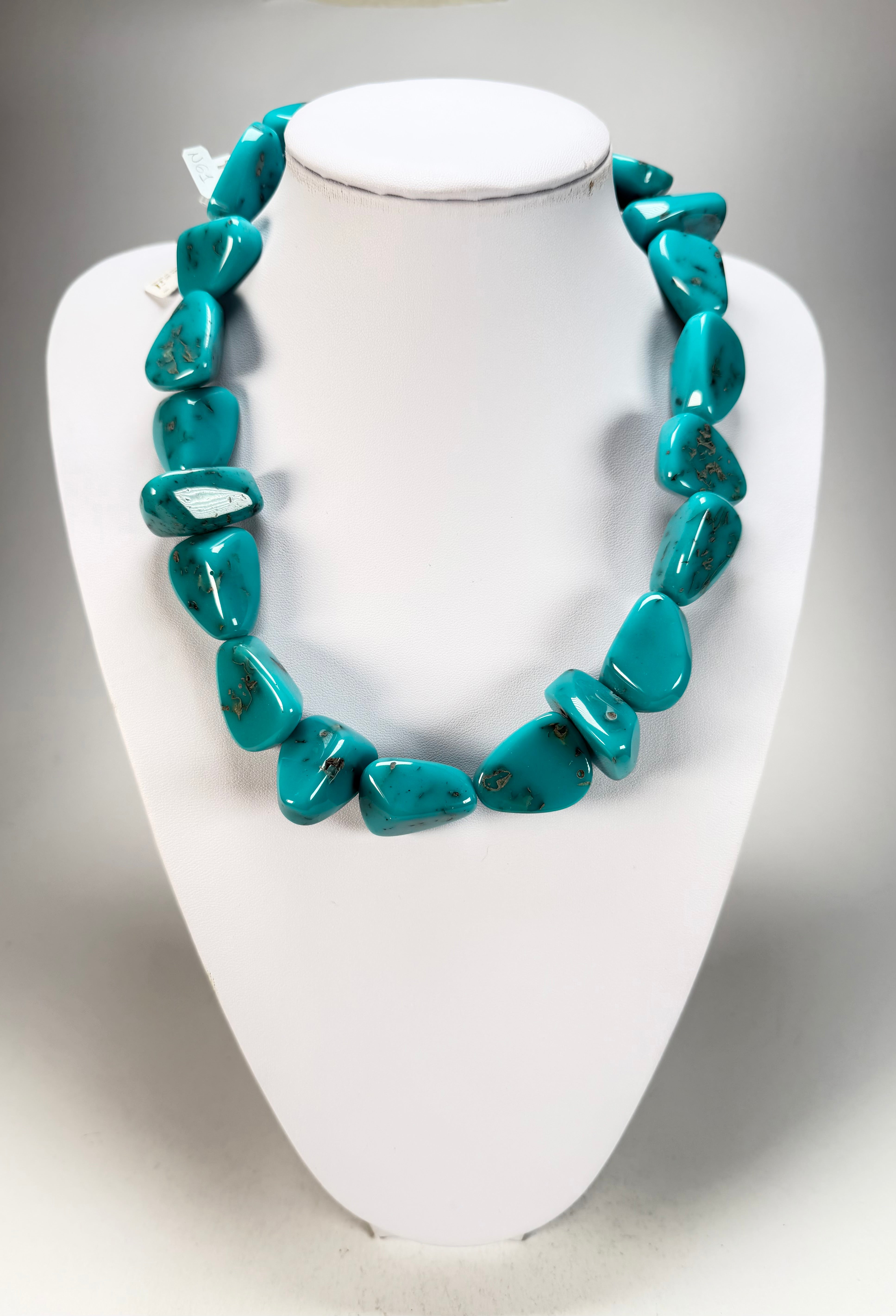 Jackie Brazil "Diamonds" Turquoise Flintstone Bone 55cm Necklace ( N0061 )