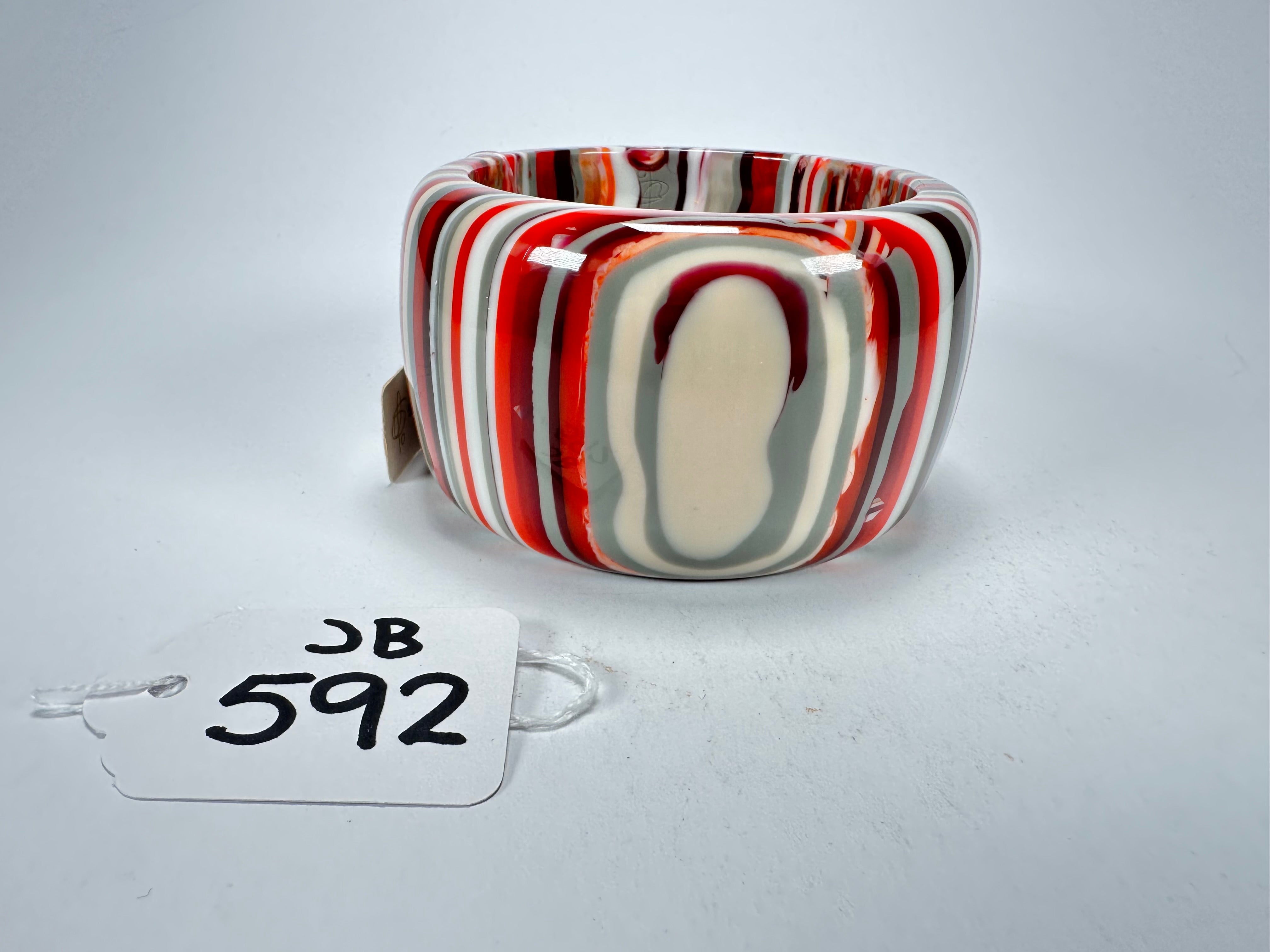 Jackie Brazil "Tiger" Liquorice Allsorts with Cat Eye Orange Mix 5cm Resin Bangle ( B0932 )