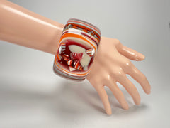 Jackie Brazil "Tiger" Liquorice Allsorts with Cat Eye Orange Mix 5cm Resin Bangle ( B0932 )