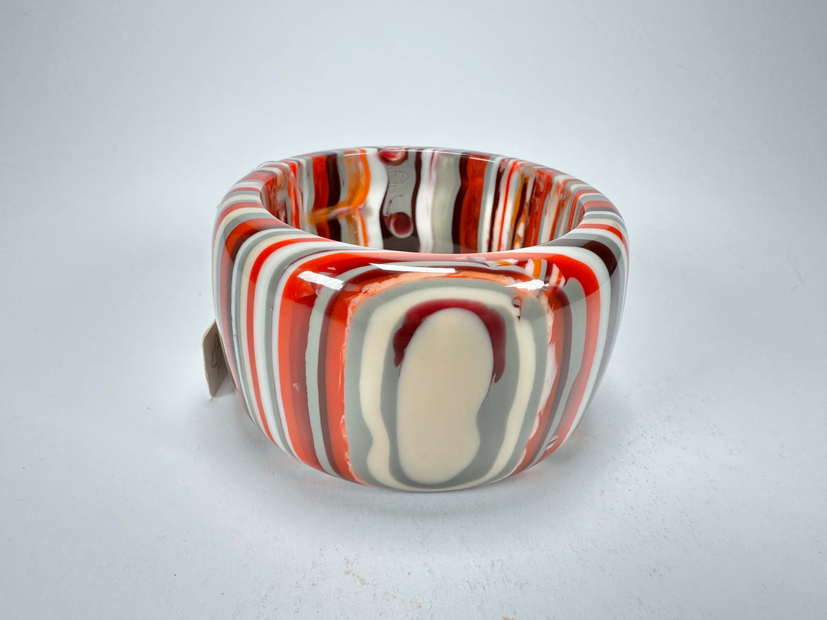 Jackie Brazil "Tiger" Liquorice Allsorts with Cat Eye Orange Mix 5cm Resin Bangle ( B0932 )