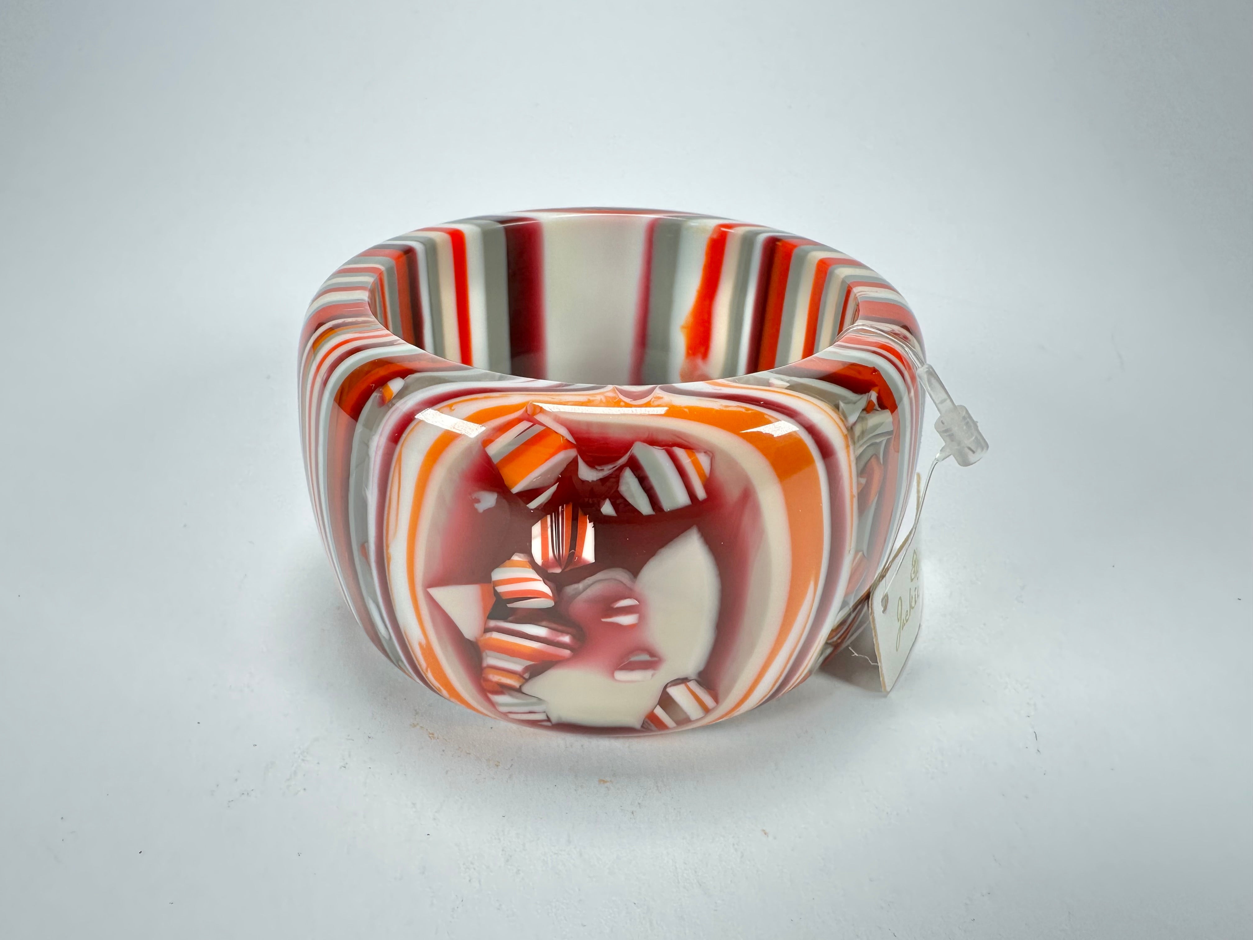 Jackie Brazil "Tiger" Liquorice Allsorts with Cat Eye Orange Mix 5cm Resin Bangle ( B0932 )