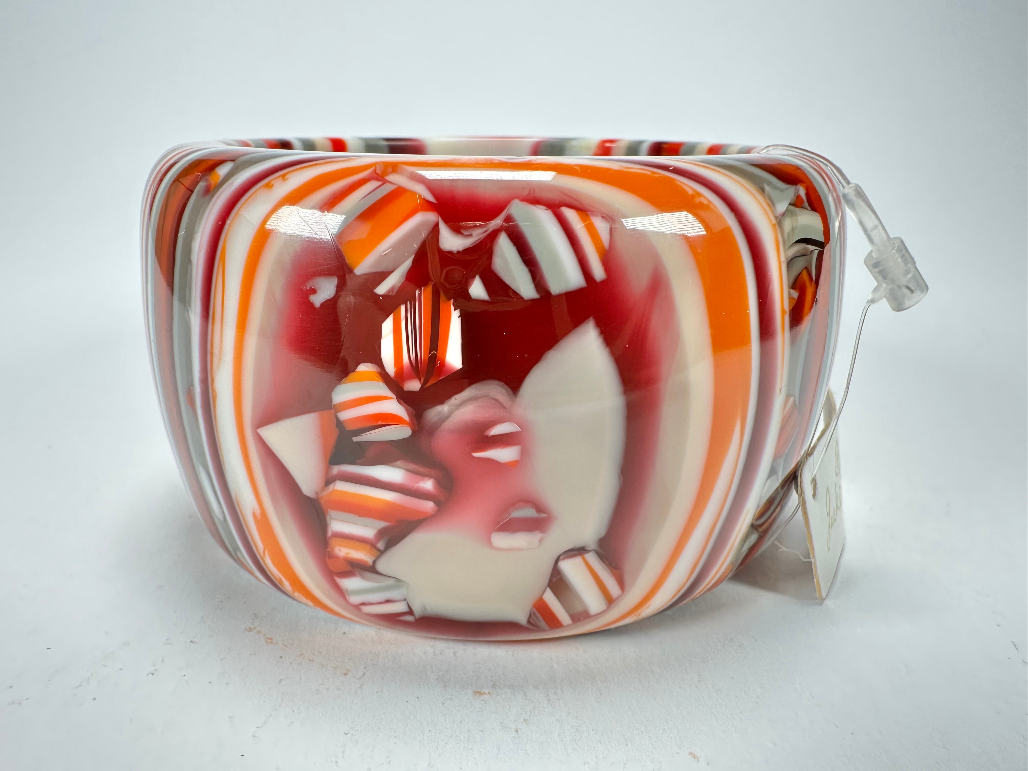 Jackie Brazil "Tiger" Liquorice Allsorts with Cat Eye Orange Mix 5cm Resin Bangle ( B0932 )