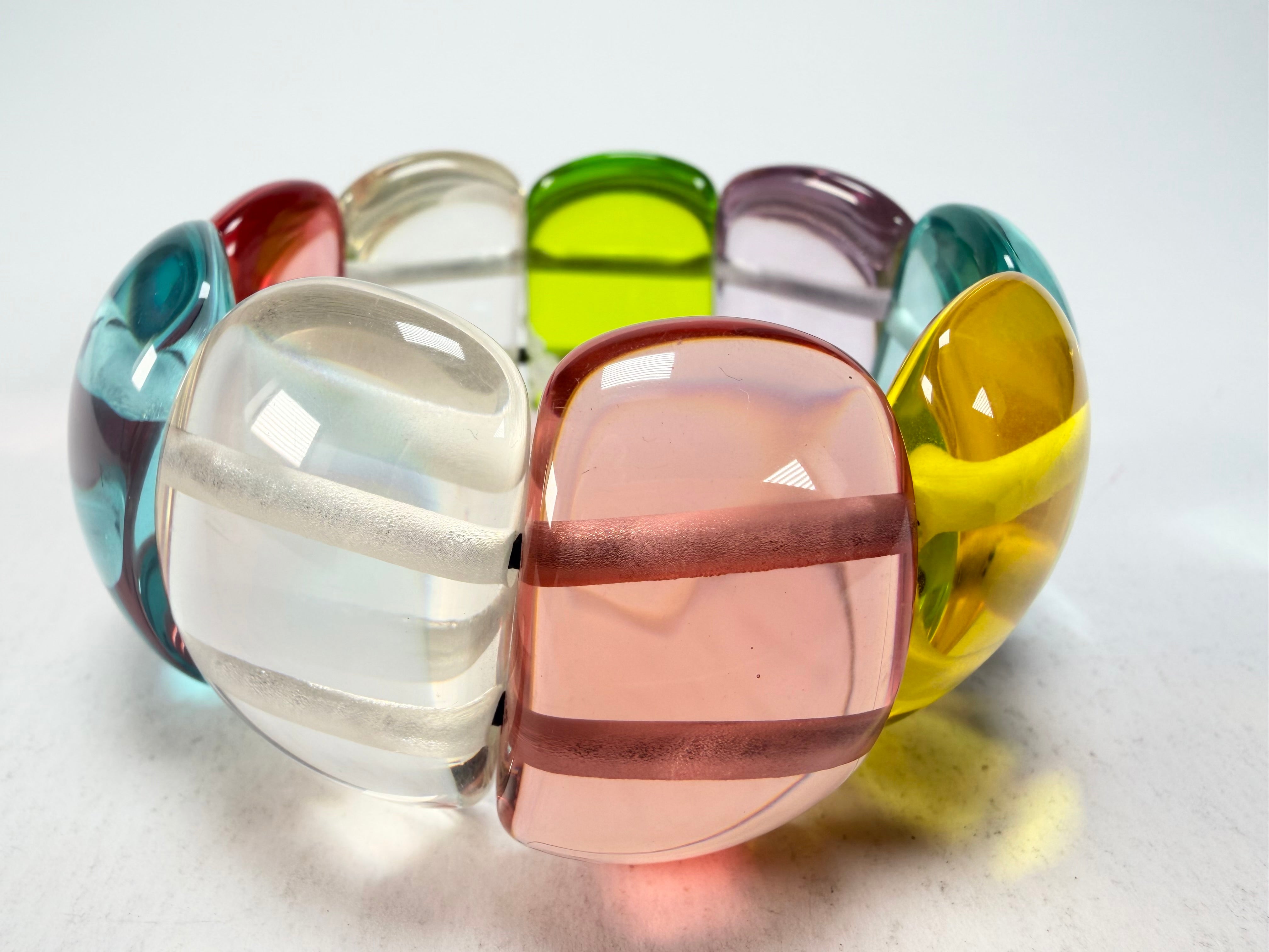 Jackie Brazil "Maria" Transparent Summer Mix Elasticated Bracelet ( B0217 )