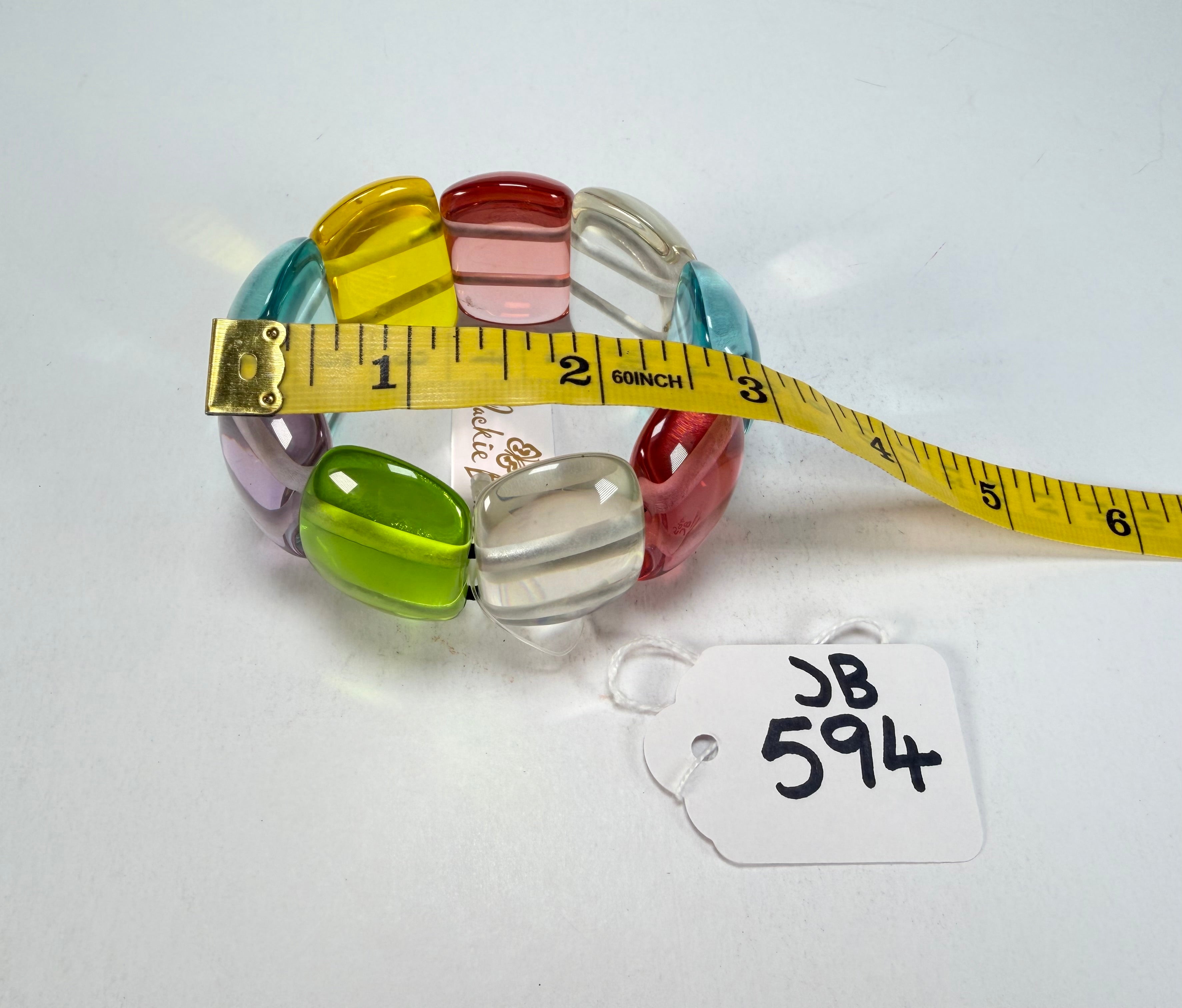 Jackie Brazil "Maria" Transparent Summer Mix Elasticated Bracelet ( B0217 )