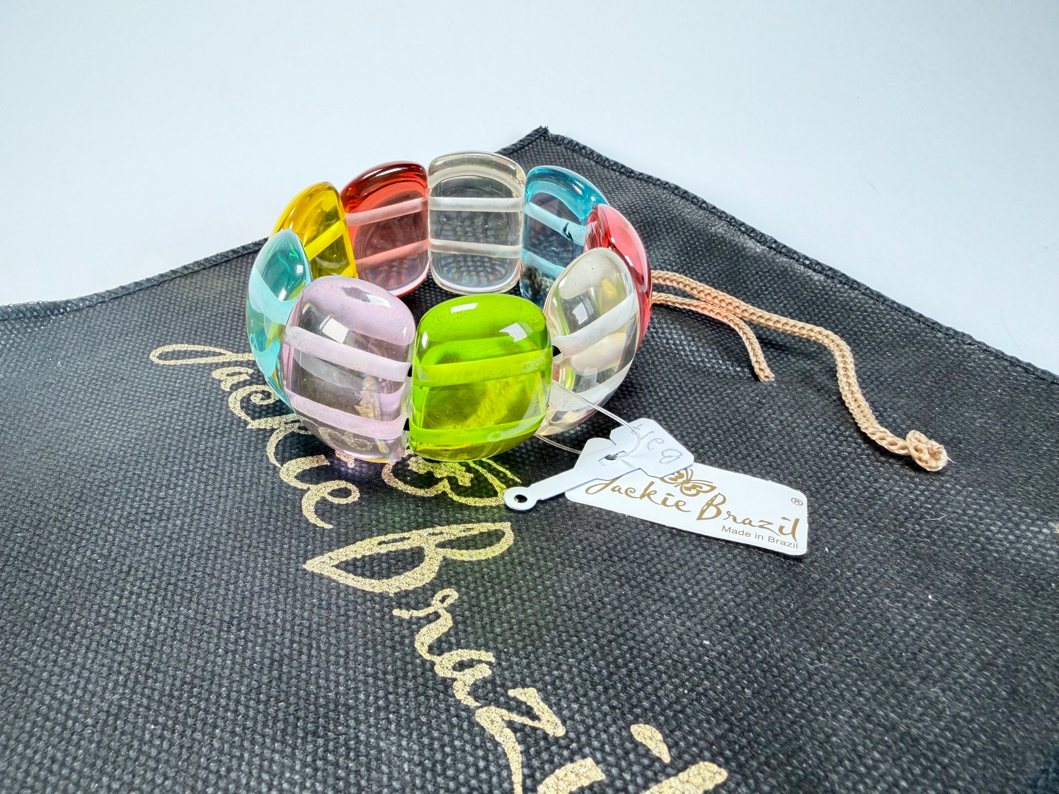 Jackie Brazil "Maria" Transparent Summer Mix Elasticated Bracelet ( B0217 )