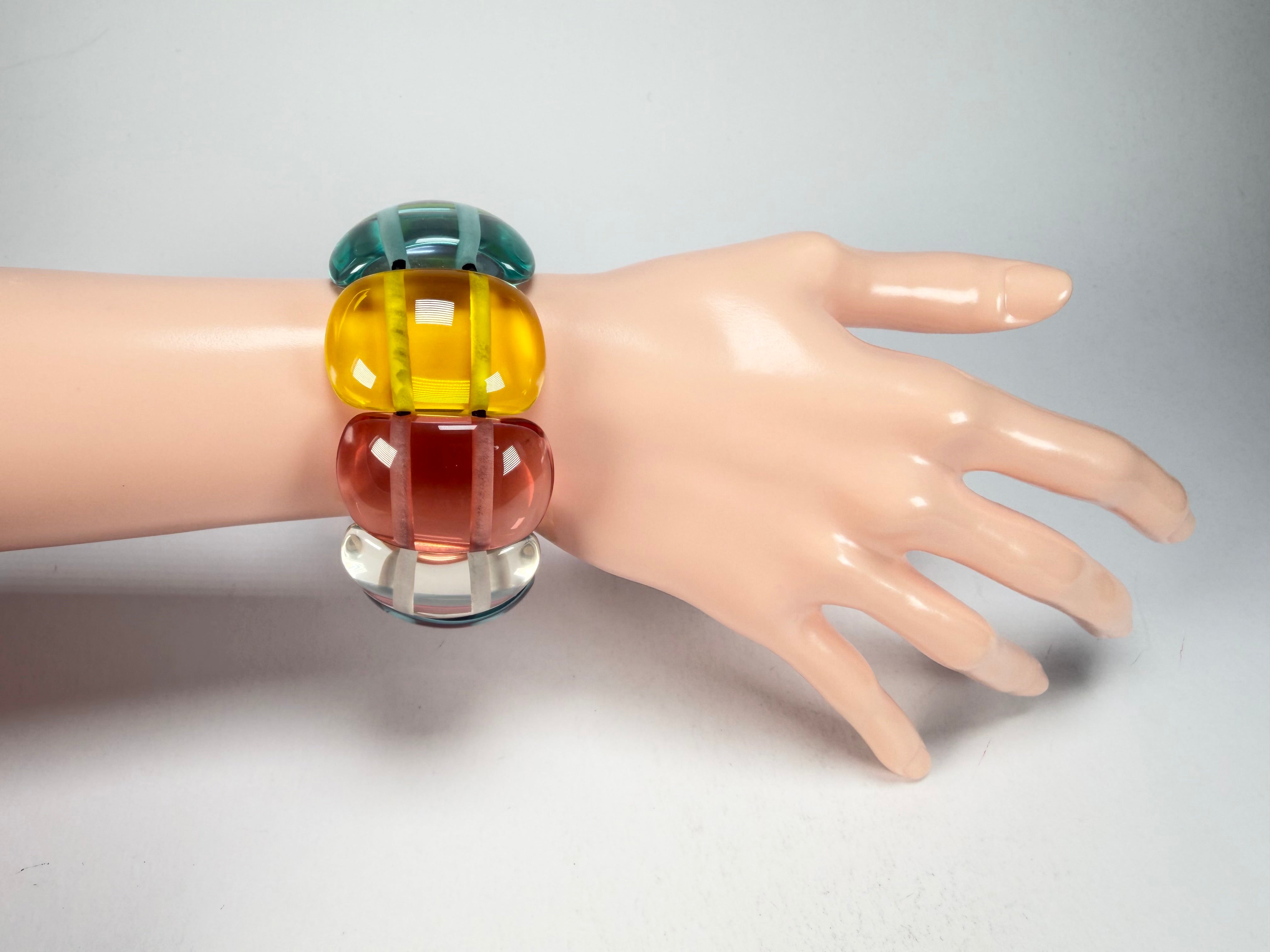 Jackie Brazil "Maria" Transparent Summer Mix Elasticated Bracelet ( B0217 )