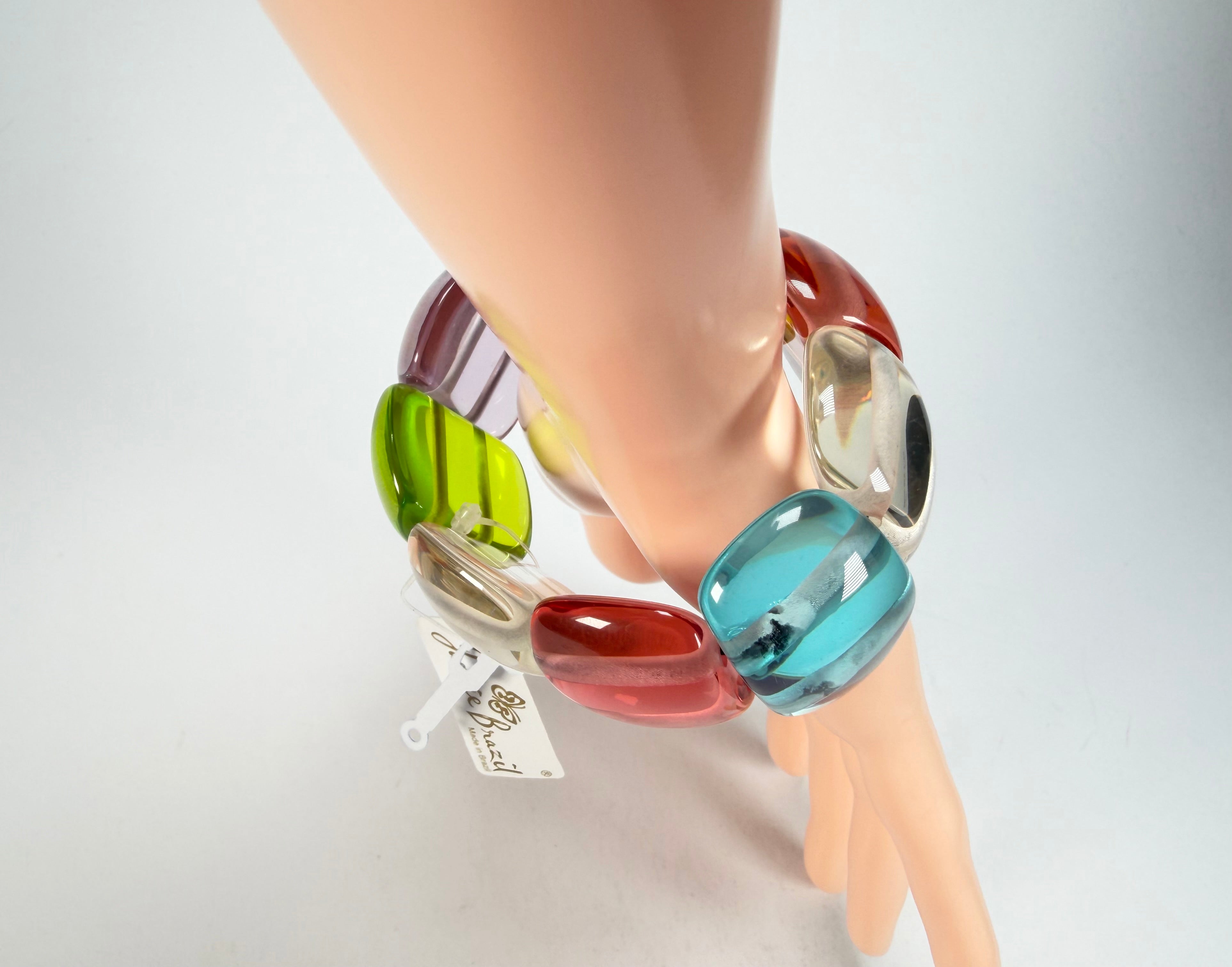 Jackie Brazil "Maria" Transparent Summer Mix Elasticated Bracelet ( B0217 )