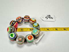 Jackie Brazil "Cat Eyes" Liquorice Allsorts Balls Spring Mix Resin Bracelet ( B0885 )