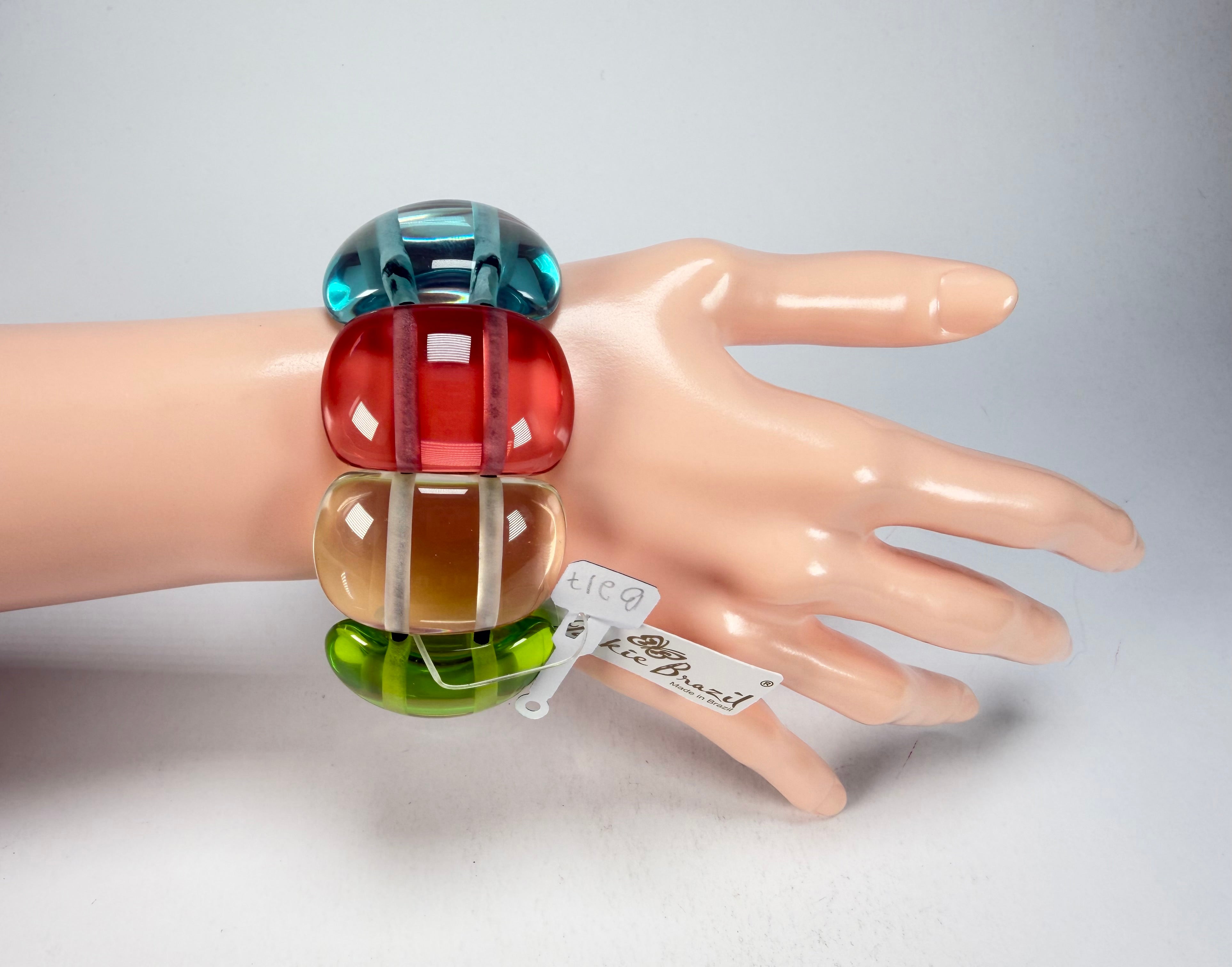 Jackie Brazil "Maria" Transparent Summer Mix Elasticated Bracelet ( B0217 )