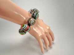 Jackie Brazil "Cat Eyes" Liquorice Allsorts Balls Spring Mix Resin Bracelet ( B0885 )