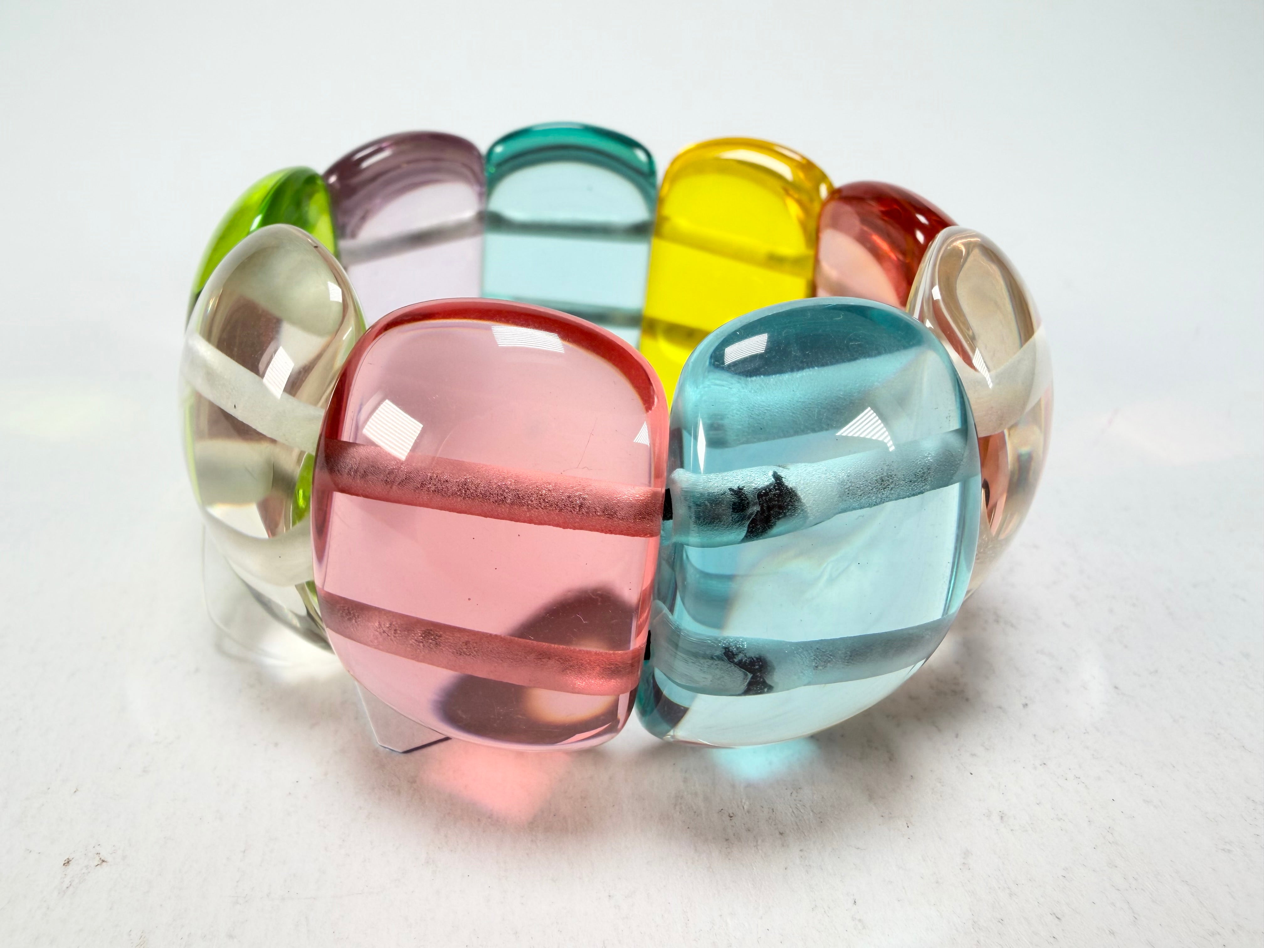 Jackie Brazil "Maria" Transparent Summer Mix Elasticated Bracelet ( B0217 )