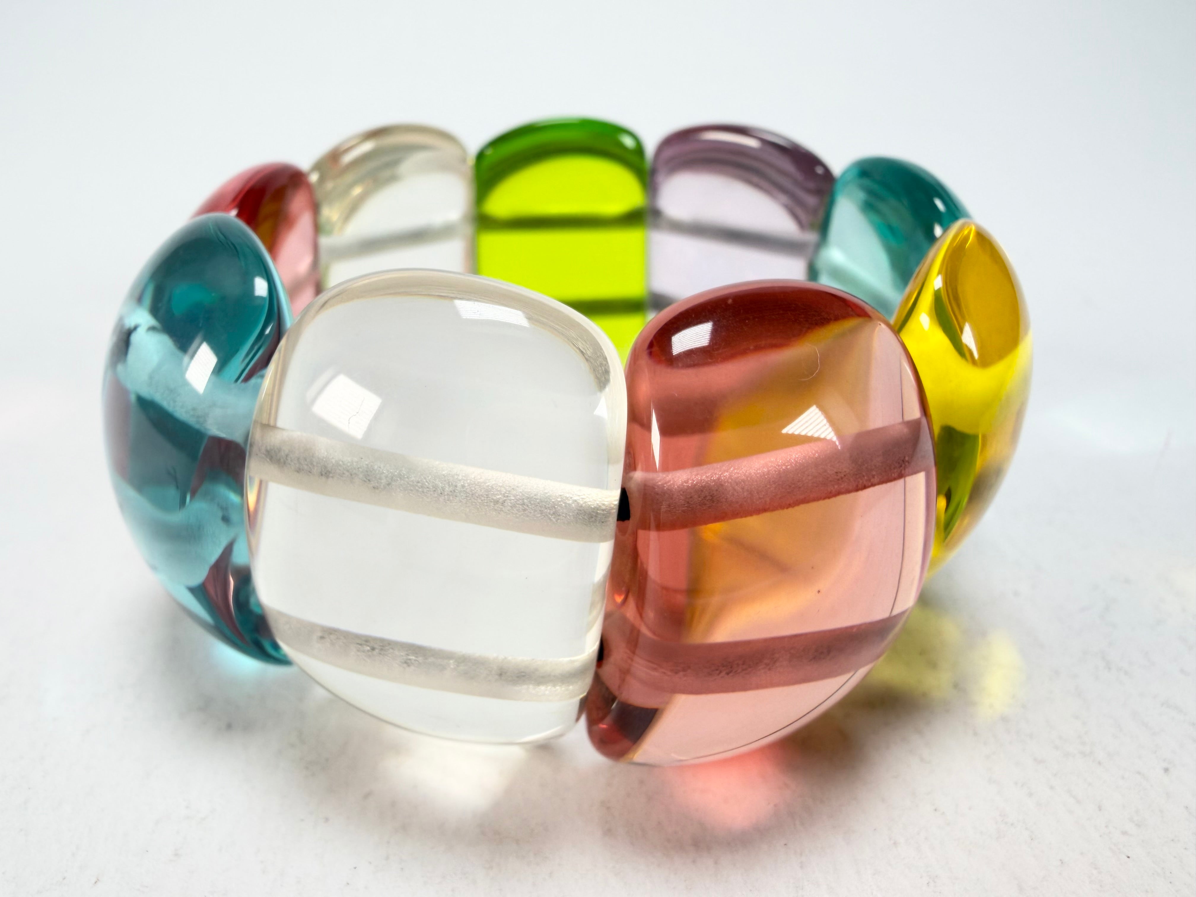 Jackie Brazil "Maria" Transparent Summer Mix Elasticated Bracelet ( B0217 )