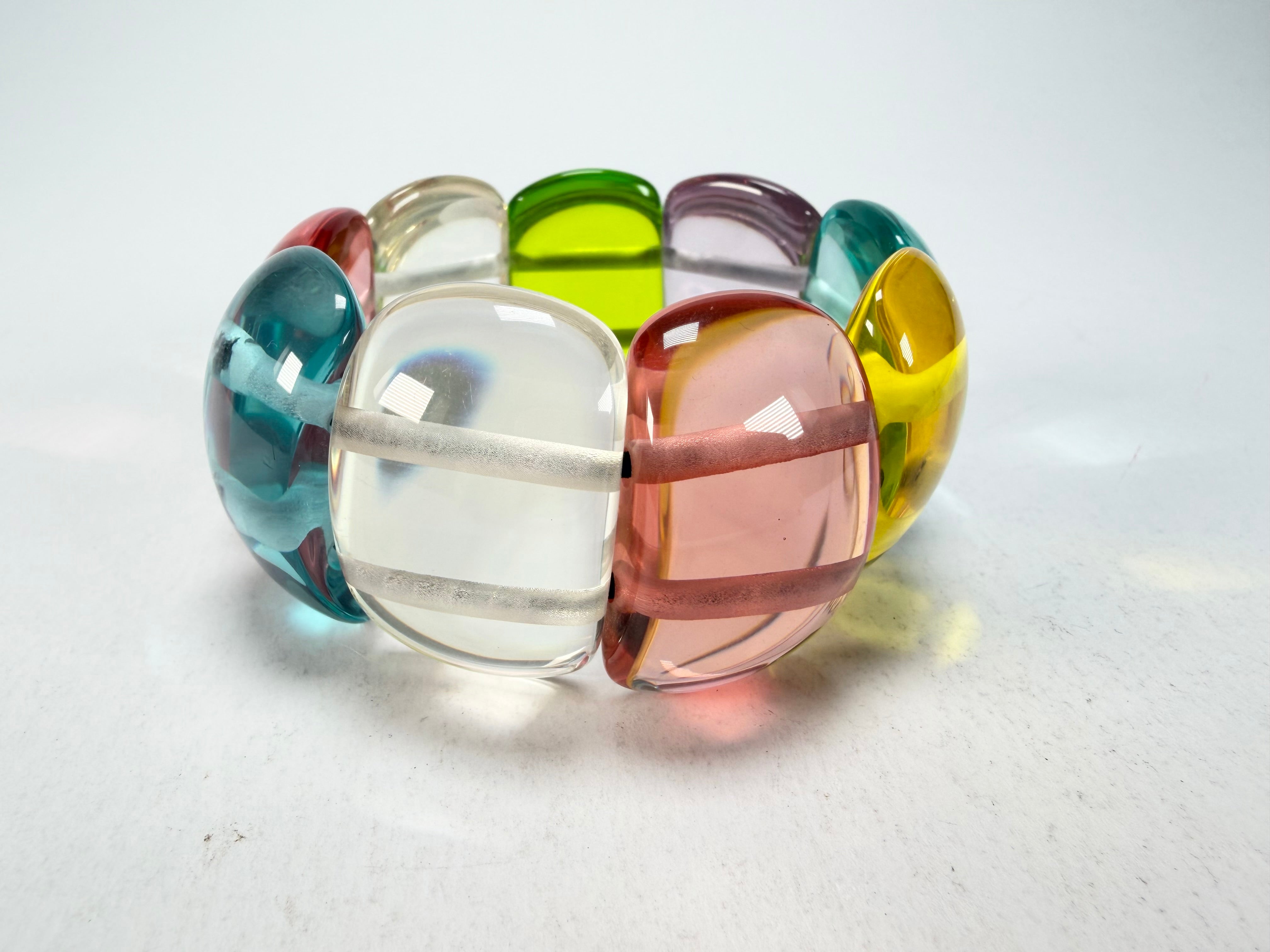 Jackie Brazil "Maria" Transparent Summer Mix Elasticated Bracelet ( B0217 )