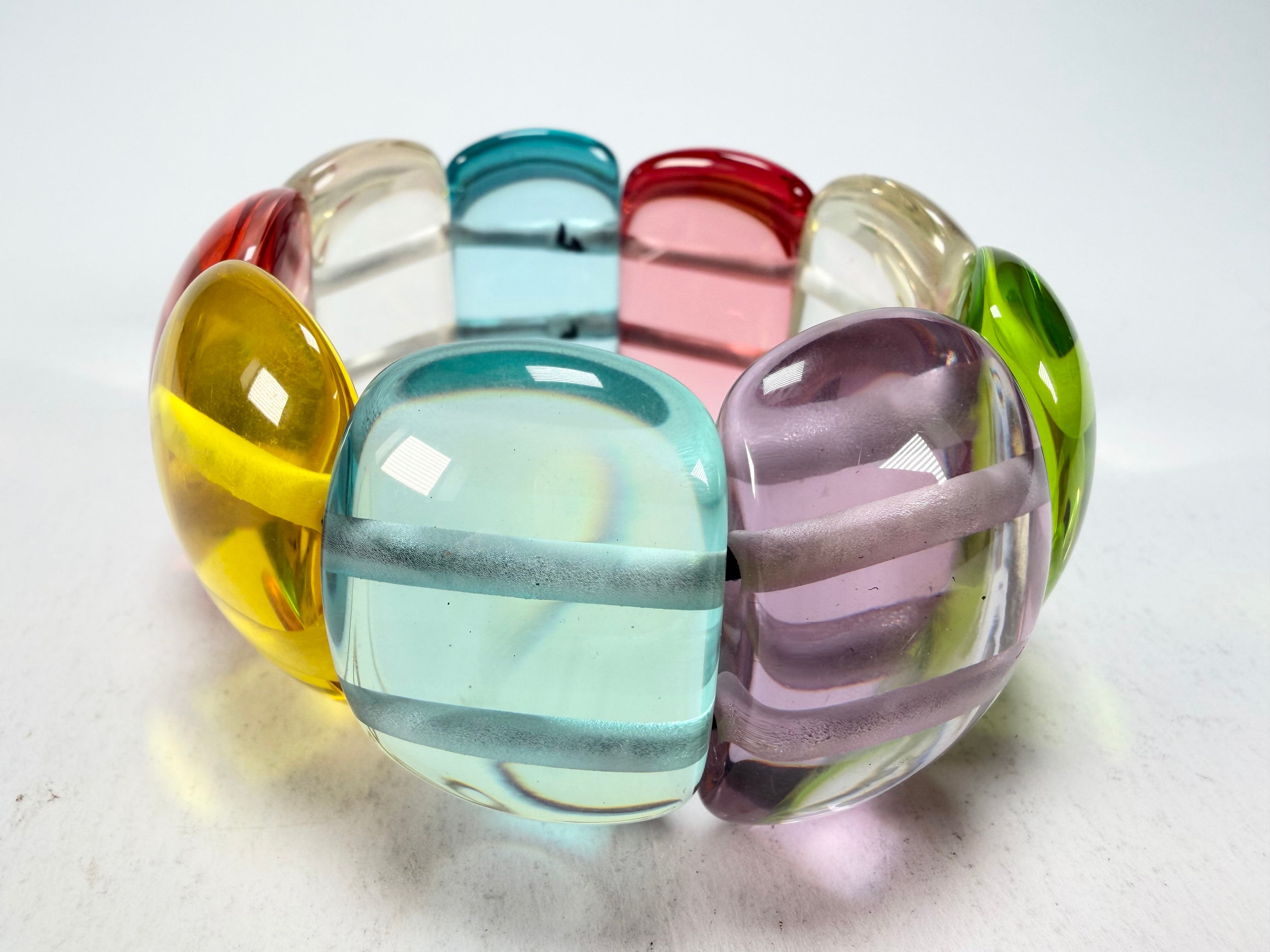 Jackie Brazil "Maria" Transparent Summer Mix Elasticated Bracelet ( B0217 )