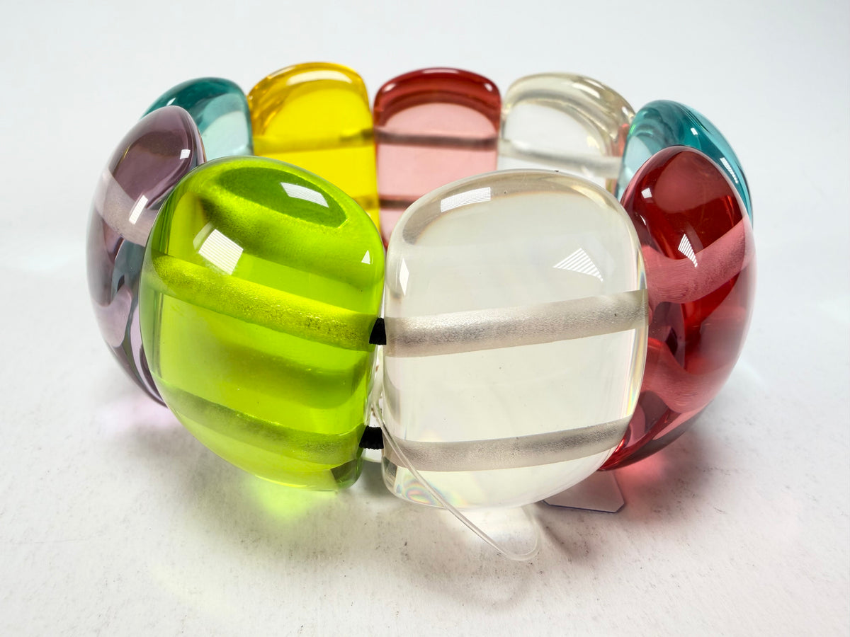 Jackie Brazil "Maria" Transparent Summer Mix Elasticated Bracelet ( B0217 )