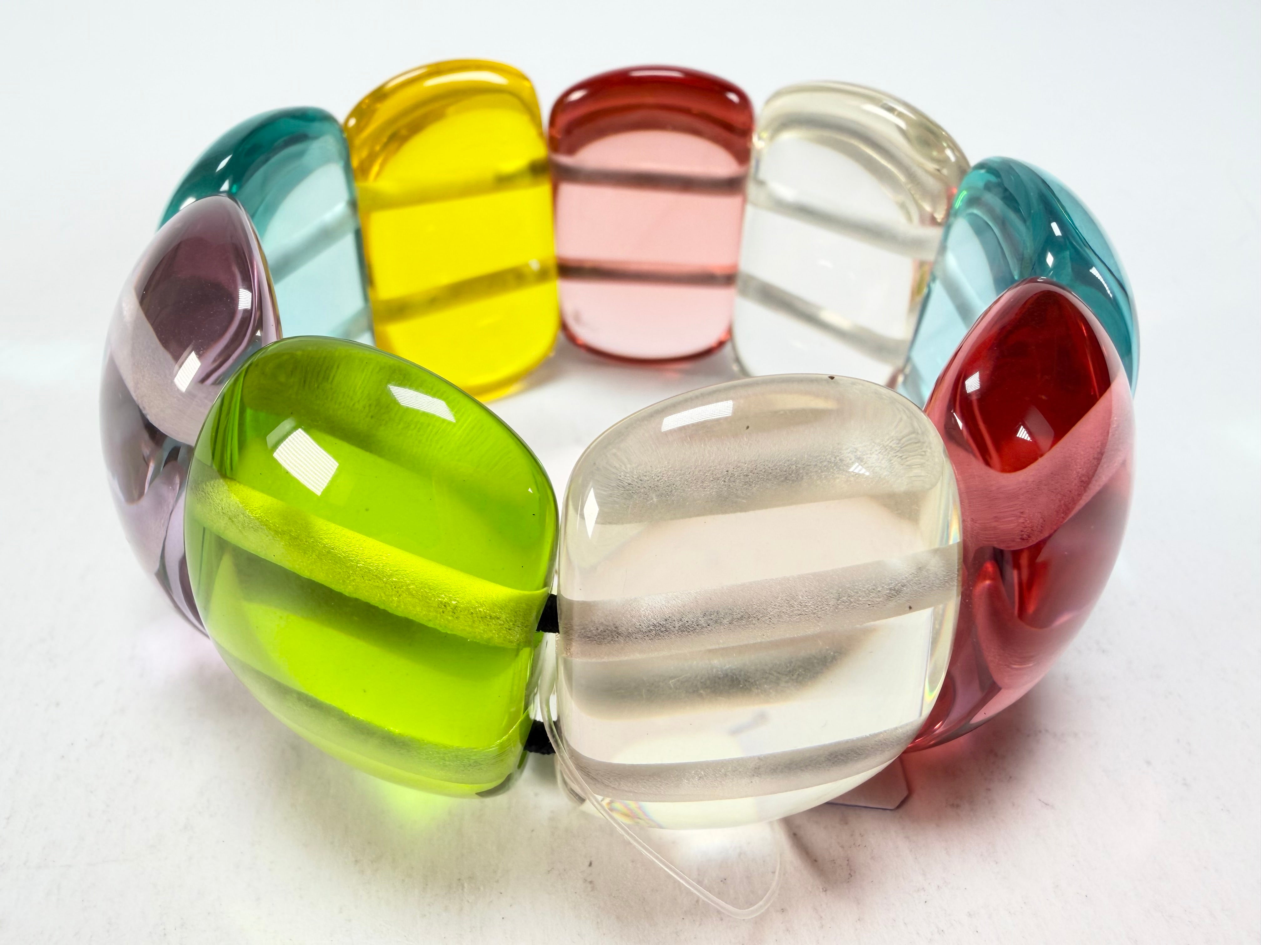 Jackie Brazil "Maria" Transparent Summer Mix Elasticated Bracelet ( B0217 )