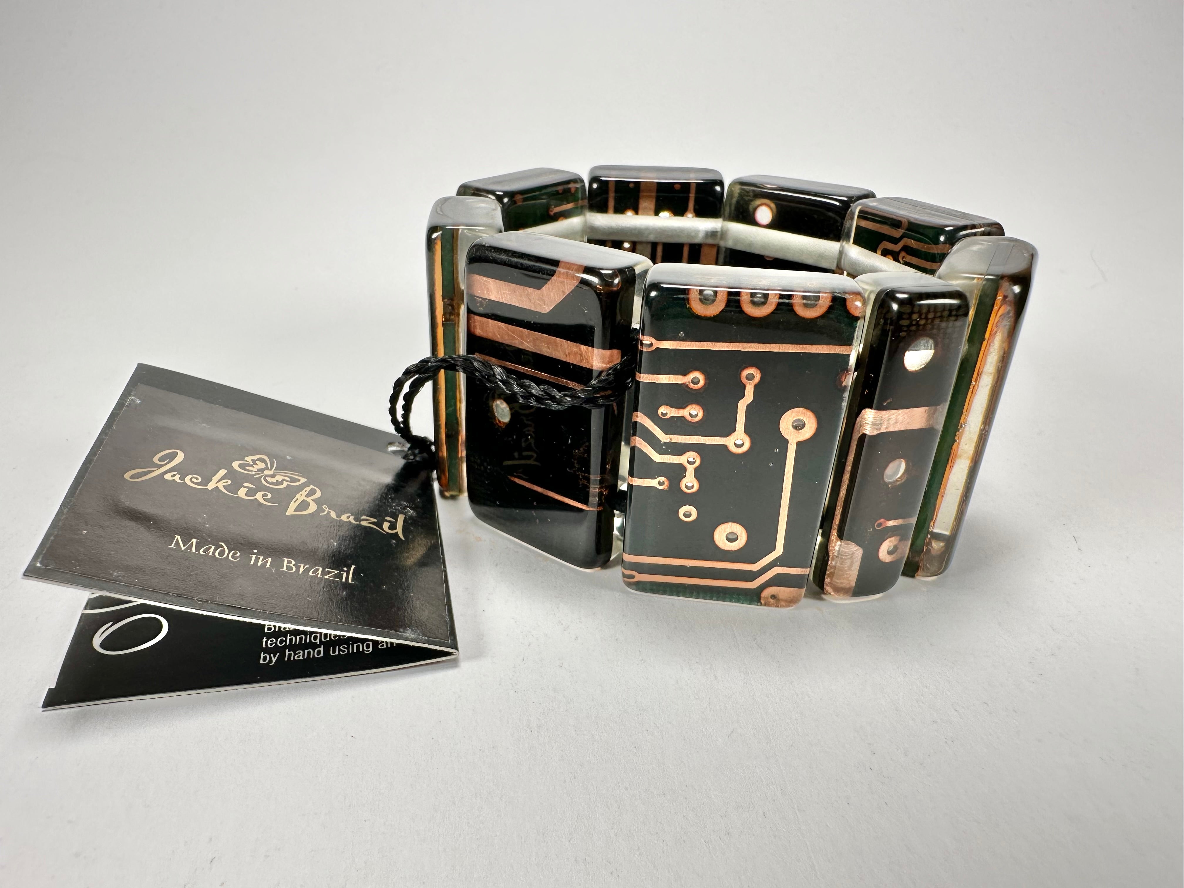 Jackie Brazil "Queen" Digital Flash 9 Squares Elasticated Bracelet ( B3236 )