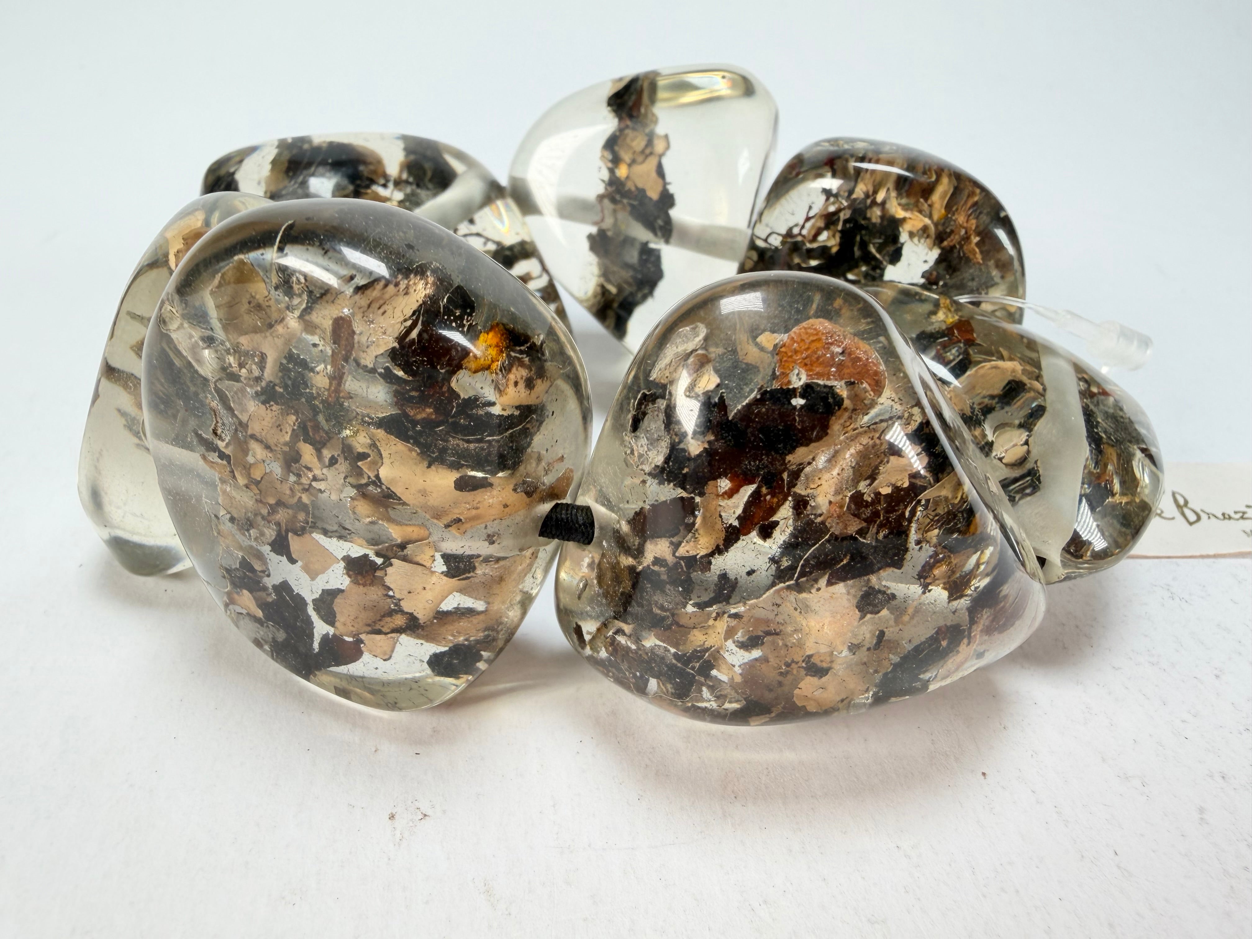 Jackie Brazil "Cusco" Seaweed Large Stones Elasticated Bracelet ( B1350 )