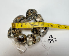 Jackie Brazil "Cusco" Seaweed Large Stones Elasticated Bracelet ( B1350 )