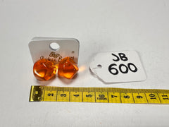 Jackie Brazil "Camille" Orange Transparent Abstract Resin Earrings ( E1053 )