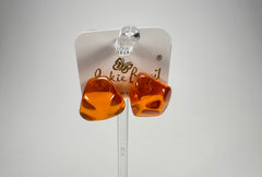 Jackie Brazil "Camille" Orange Transparent Abstract Resin Earrings ( E1053 )