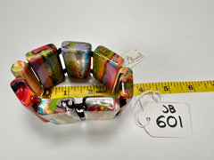 Jackie Brazil "Pop Art" Kandinsky 8 Squares Elasticated Bracelet ( B0376 )