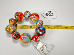 Jackie Brazil "Pebbles On Elastic" Kandinsky Resin Bracelet ( B2693 )