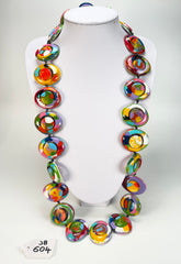 Jackie Brazil "Saturn" Kandinsky Disc & Cylinder Long 110cm Necklace ( N0067 )