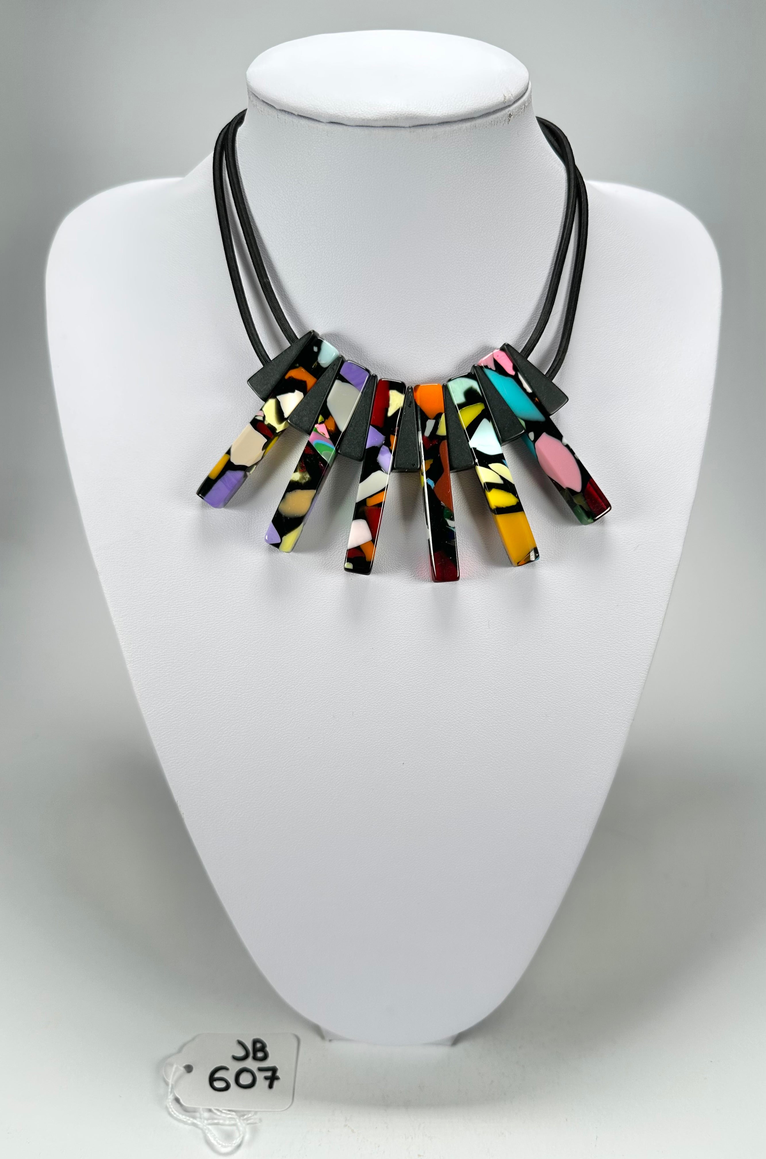 Jackie Brazil "Aztec" Art Deco Resin On Choker Necklace ( N3060 )
