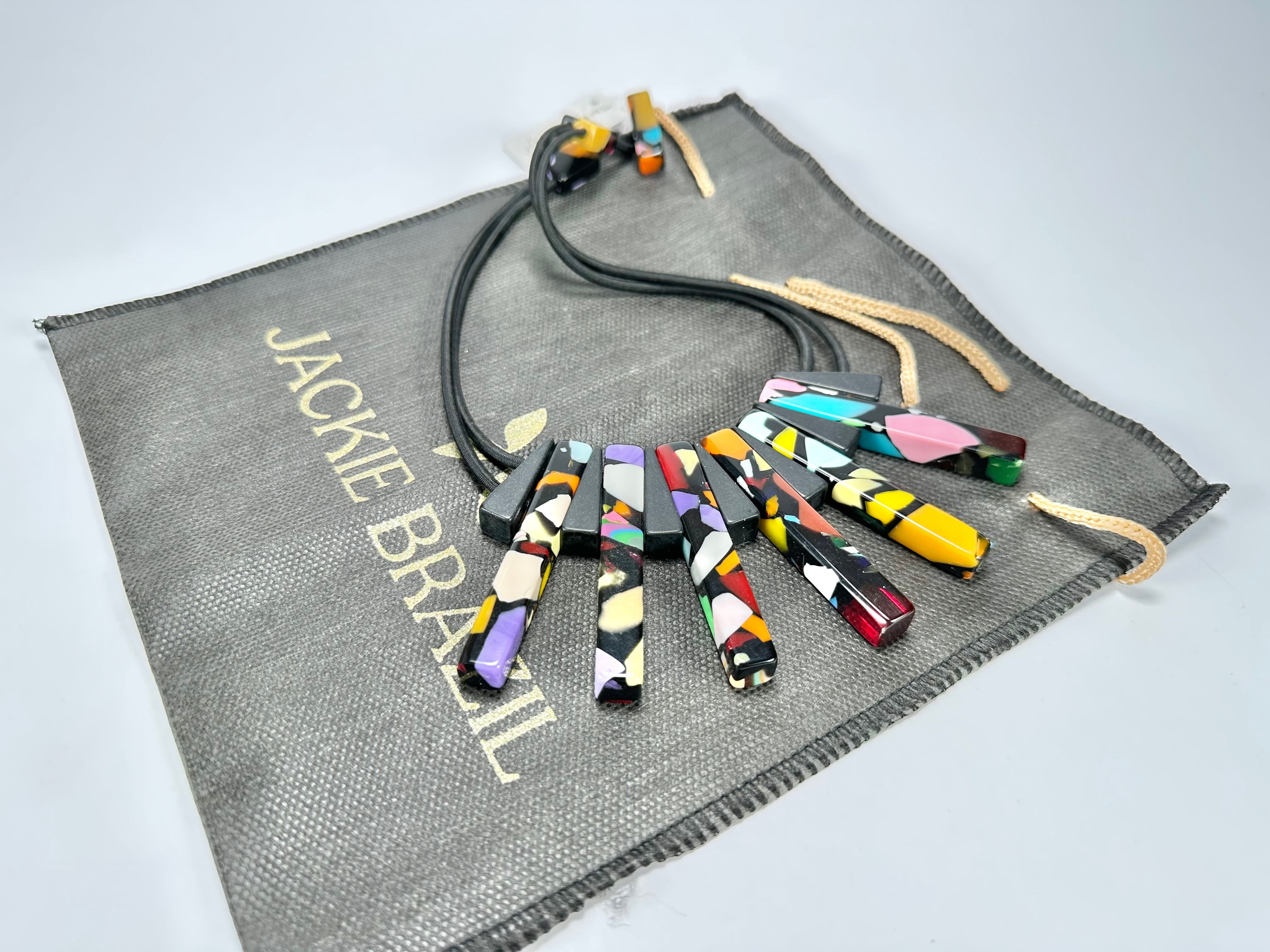 Jackie Brazil "Aztec" Art Deco Resin On Choker Necklace ( N3060 )